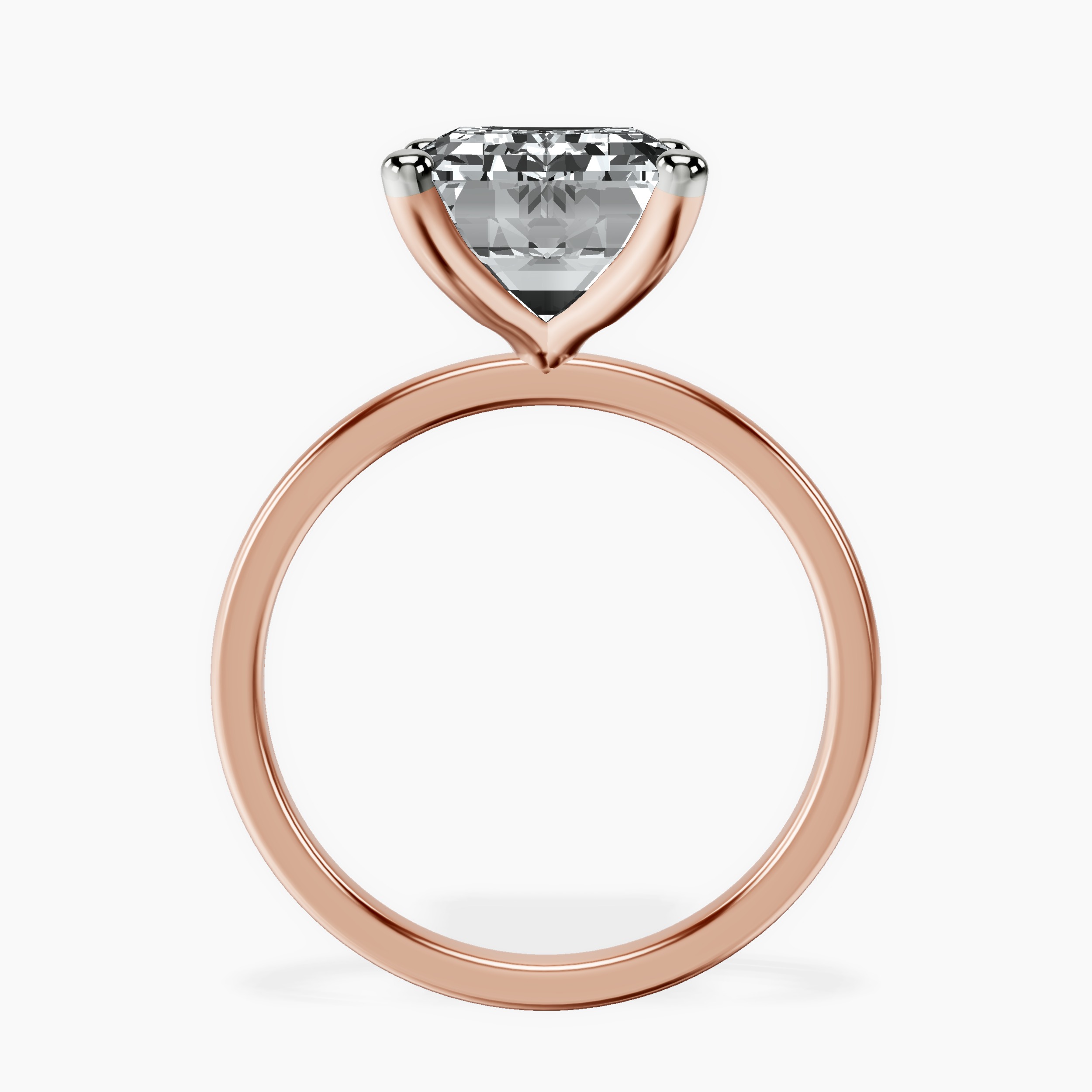10kt Rose Gold Four Prong Solitaire 1.5mm Lab Diamond Ring side right image one