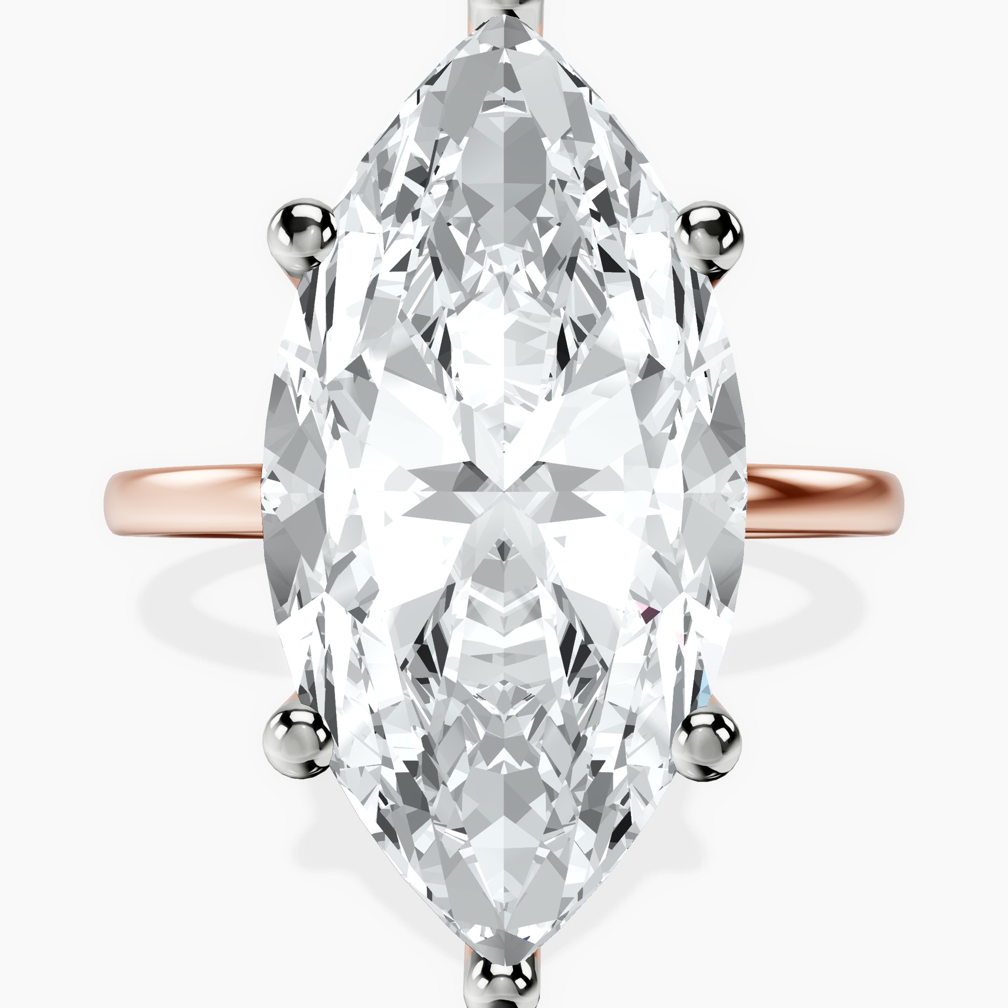 10kt Rose Gold Four Prong Solitaire 1.5mm Lab Diamond Ring front image