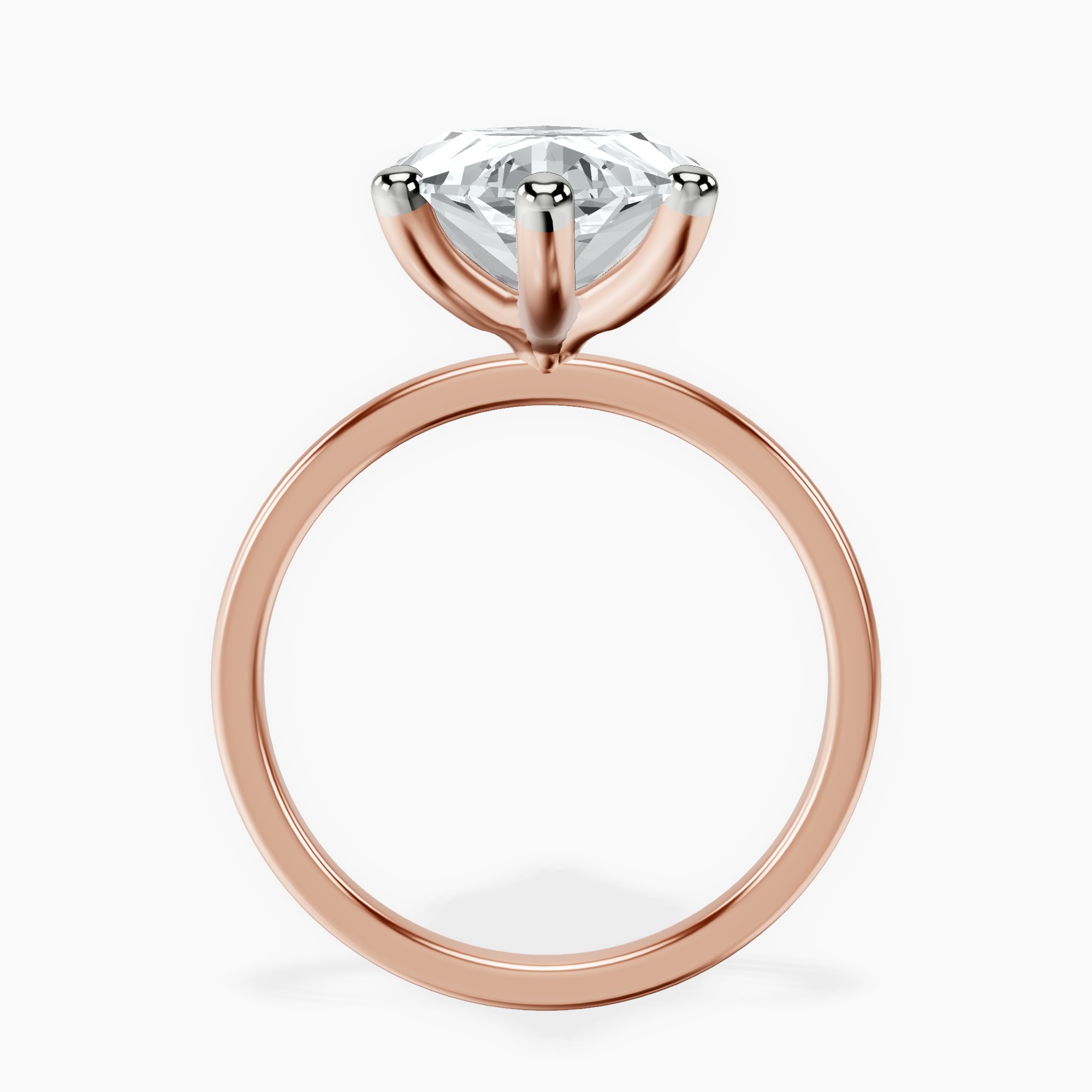 10kt Rose Gold Four Prong Solitaire 1.5mm Lab Diamond Ring side right image one