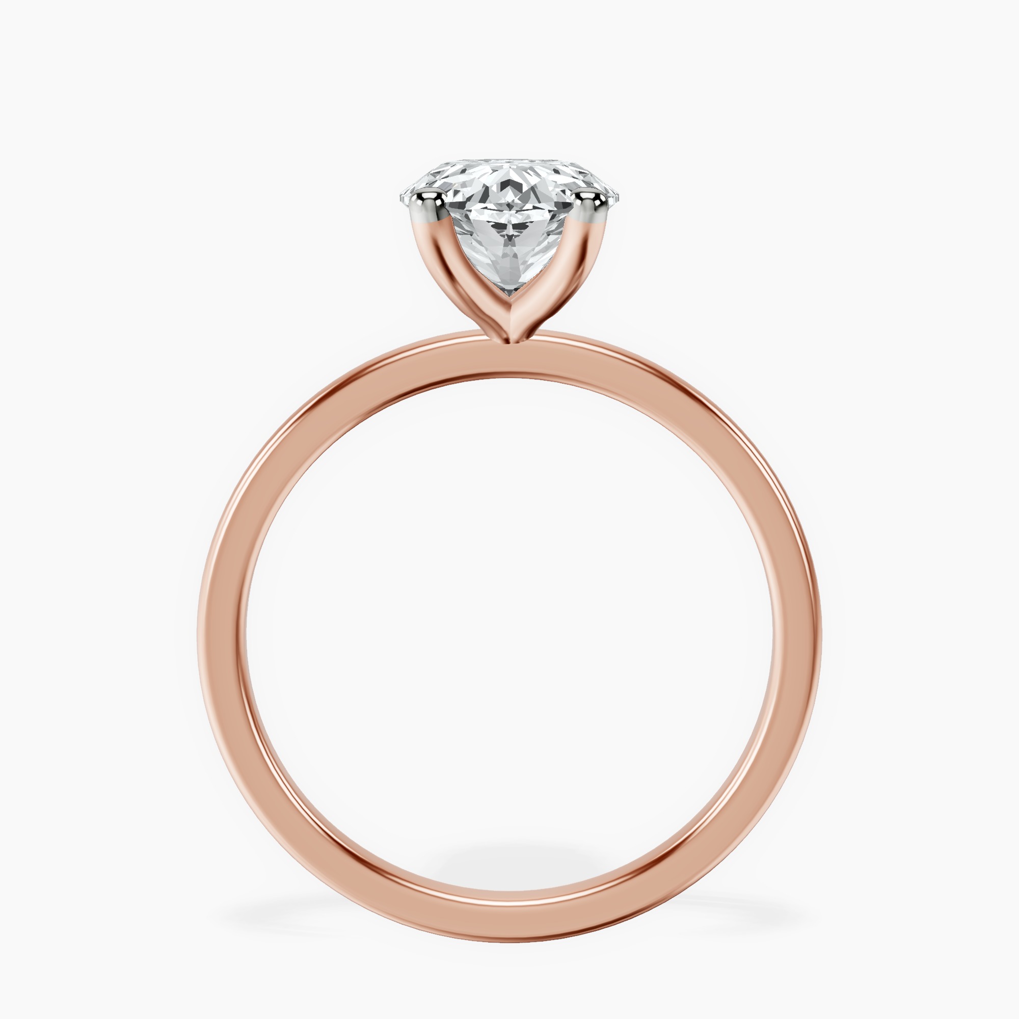 2.44 ct. oval Four Prong Ring in 18kt rose gold side right image one