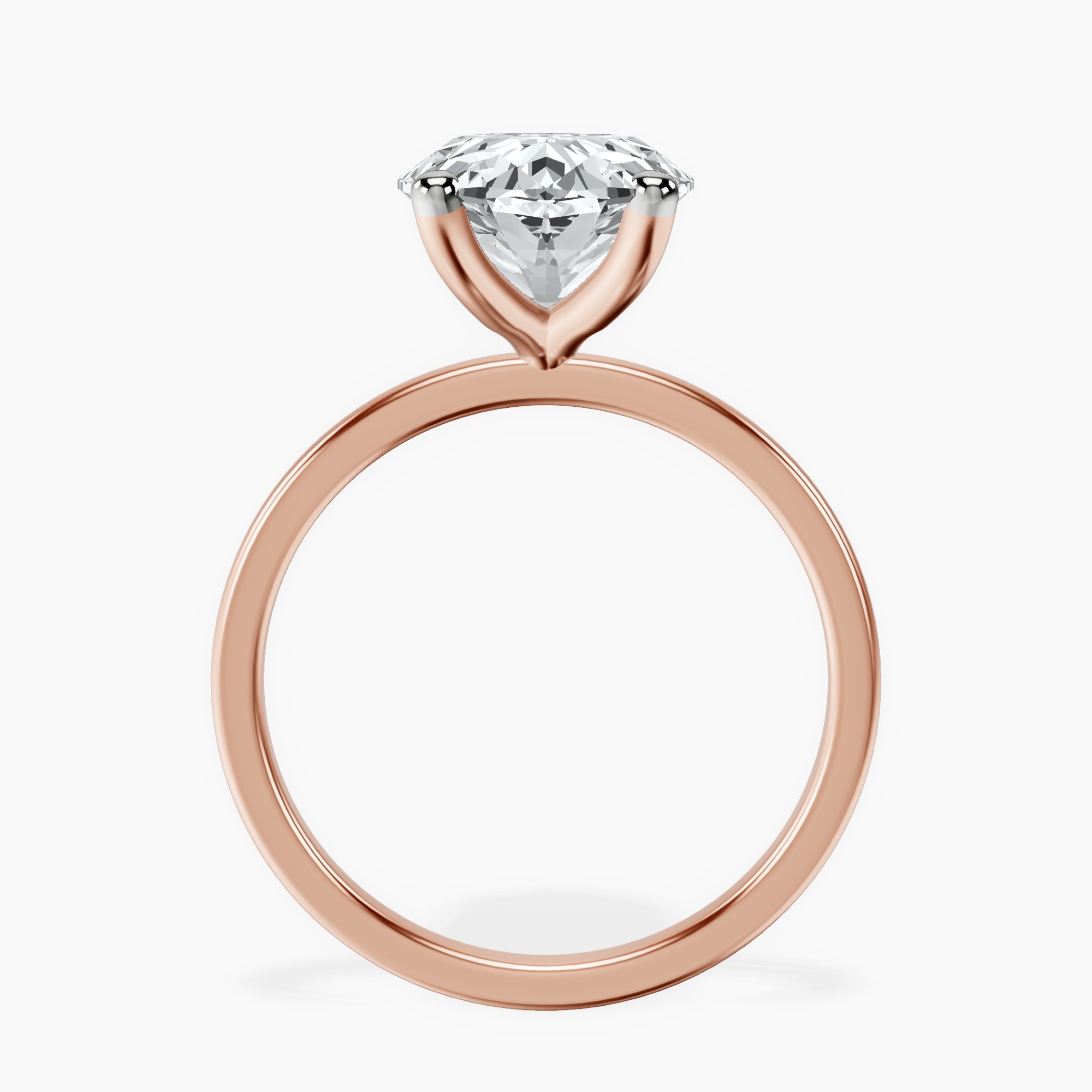 14kt Rose Gold Four Prong Solitaire 1.5mm Lab Diamond Ring side right image one