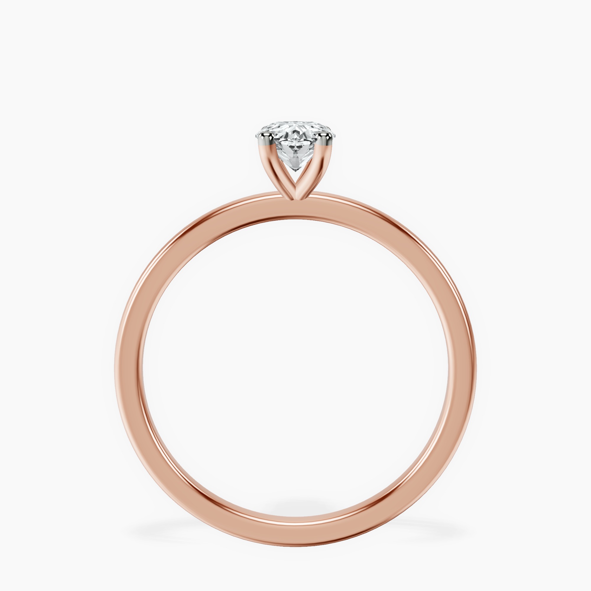 10kt Rose Gold Four Prong Solitaire 1.5mm Lab Diamond Ring side right image one