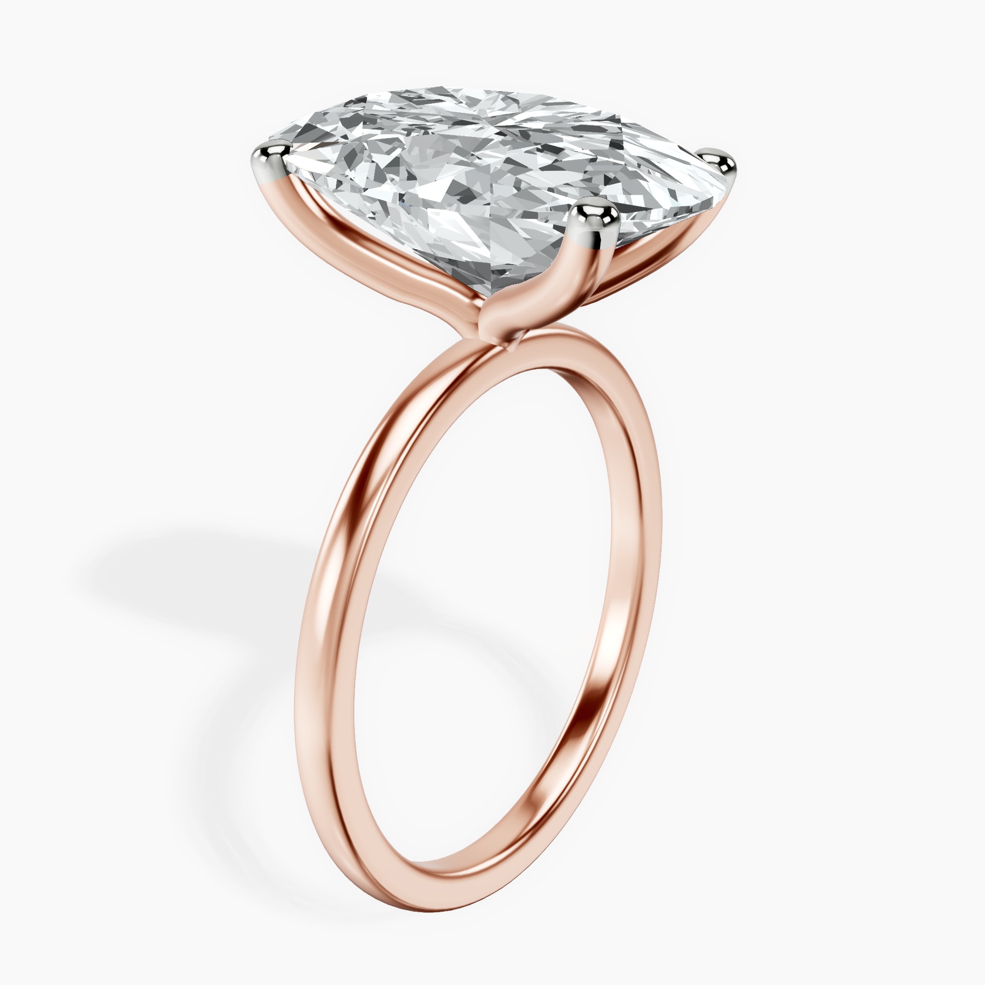 18kt Rose Gold Four Prong Solitaire 1.5mm Lab Diamond Ring standing product image one