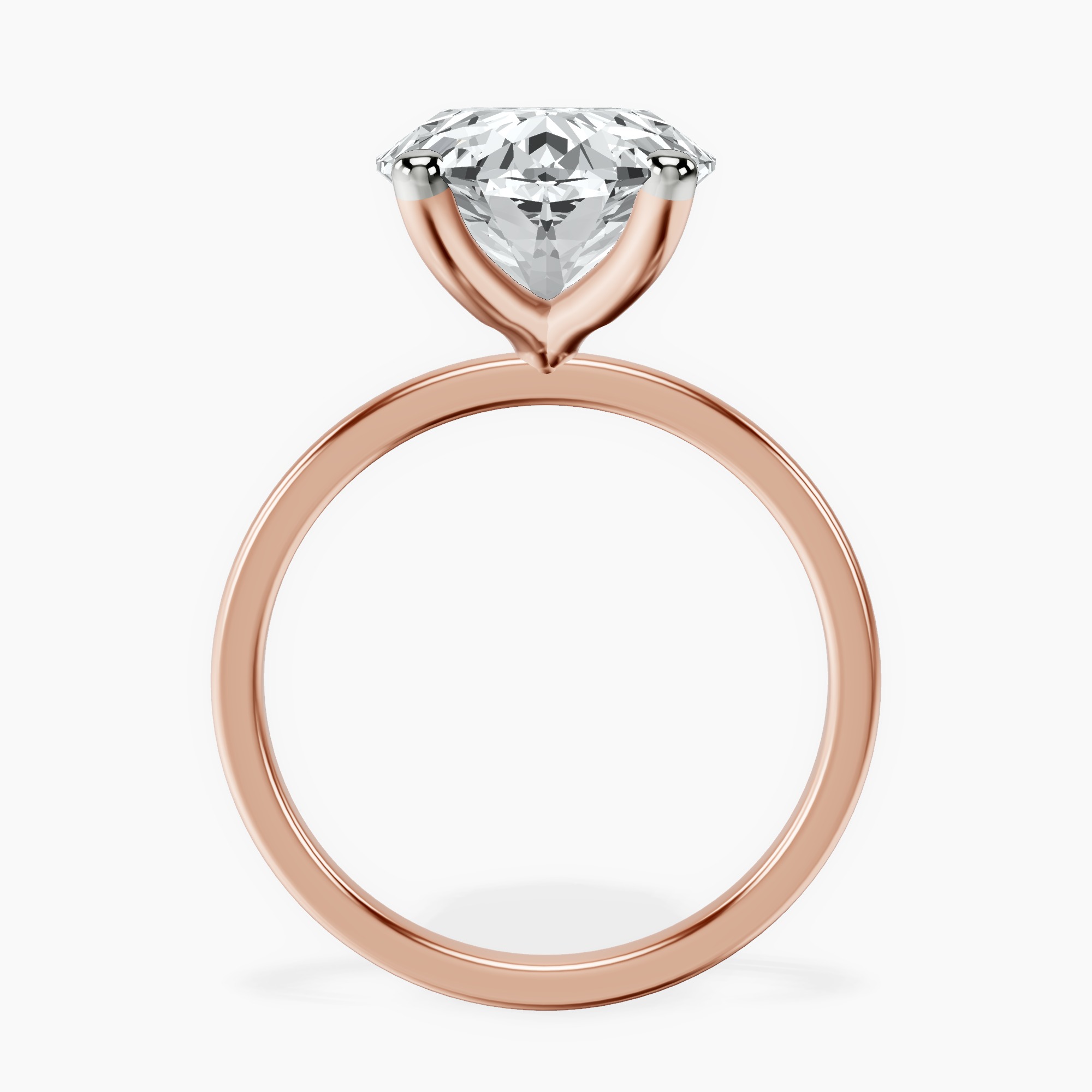 18kt Rose Gold Four Prong Solitaire 1.5mm Lab Diamond Ring side right image one