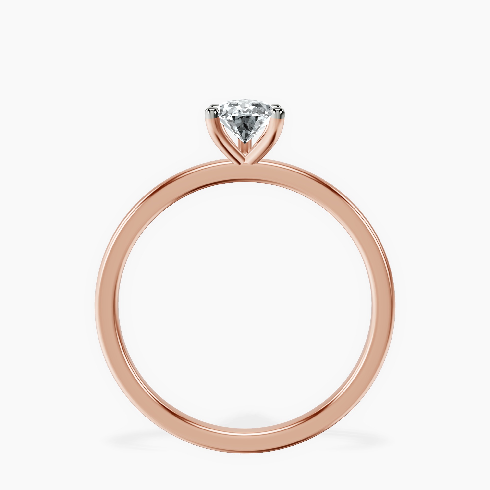 10kt Rose Gold Four Prong Solitaire 1.5mm Lab Diamond Ring side right image one