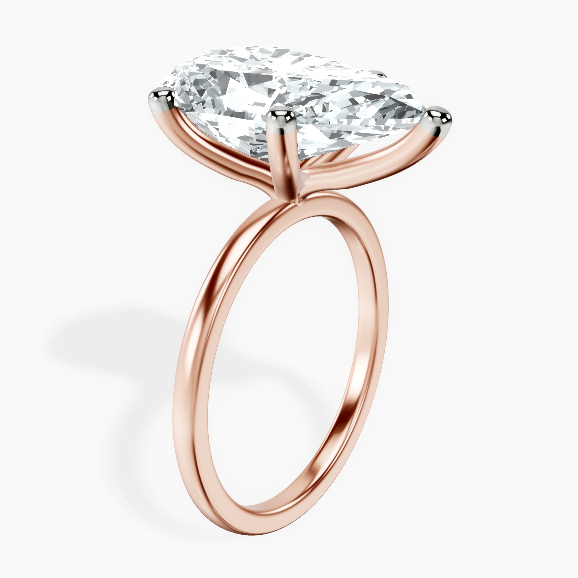 18kt Rose Gold Four Prong Solitaire 1.5mm Lab Diamond Ring standing product image one