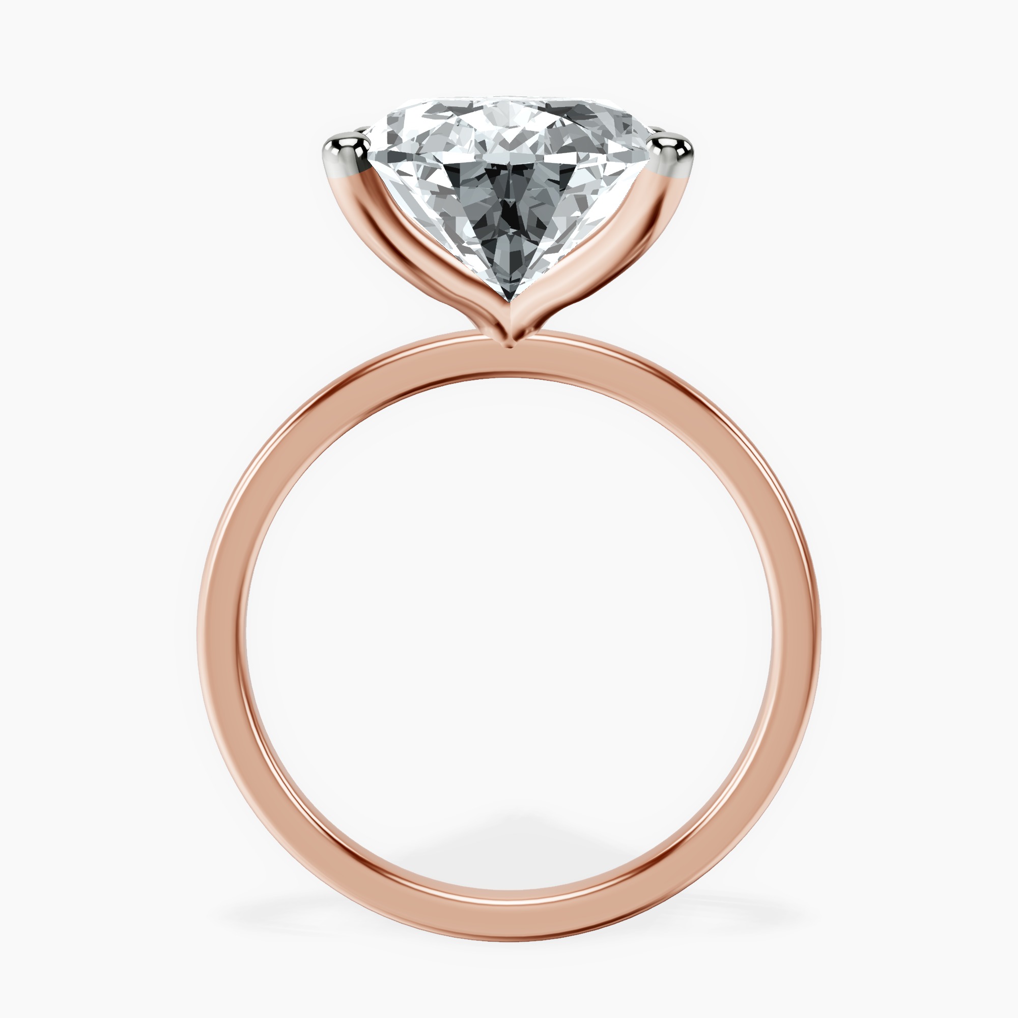 18kt Rose Gold Four Prong Solitaire 1.5mm Lab Diamond Ring side right image one