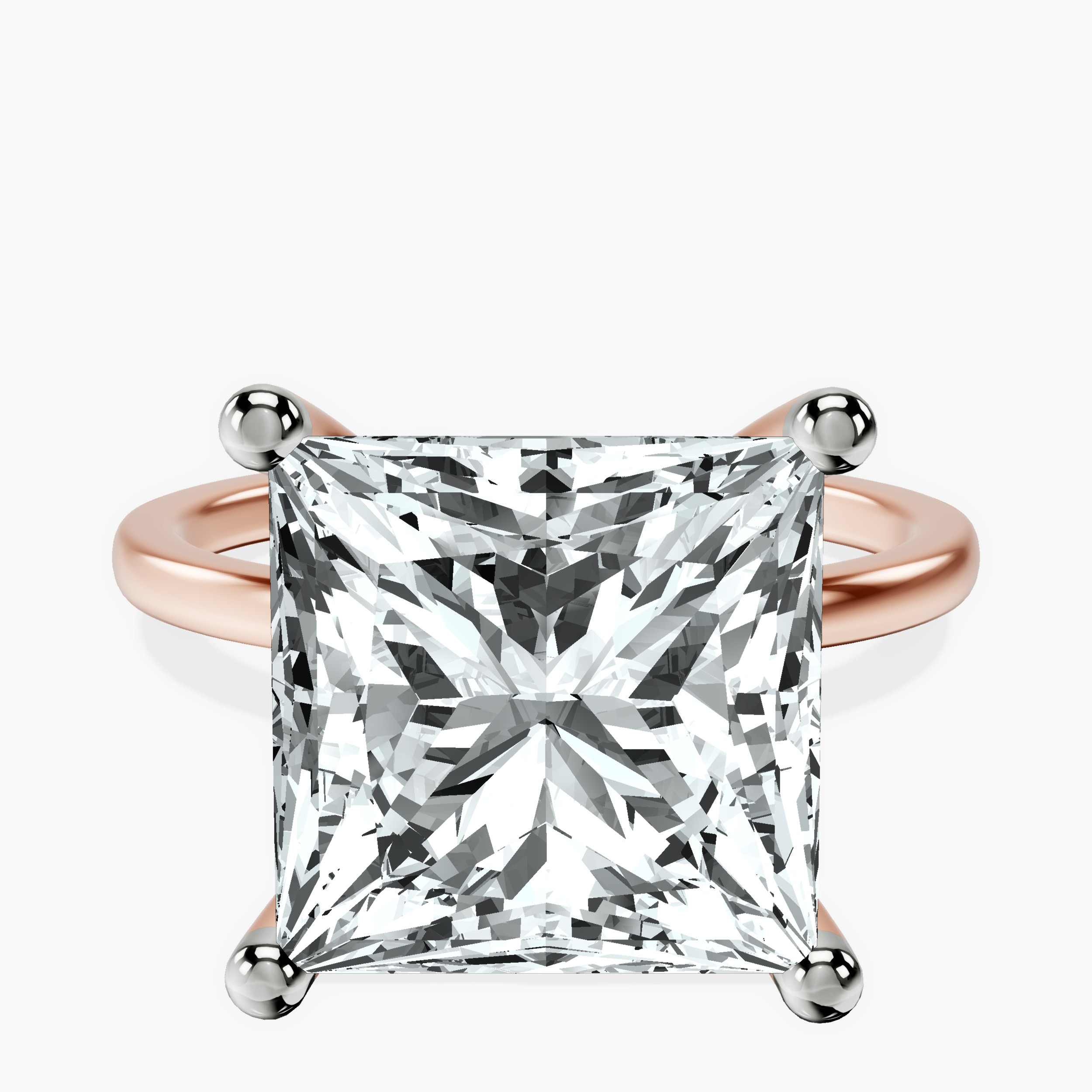 14kt Rose Gold Four Prong Solitaire 1.5mm Lab Diamond Ring front image