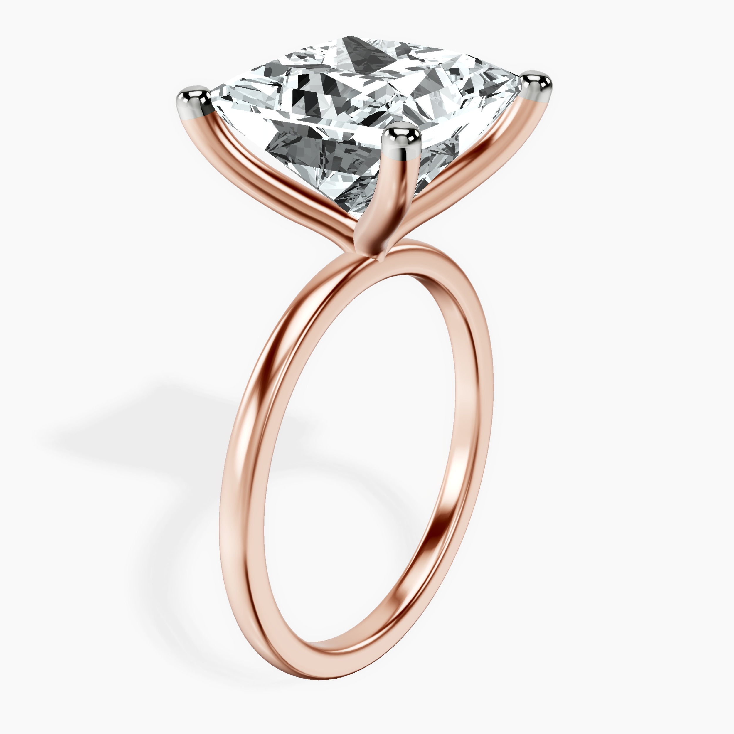 14kt Rose Gold Four Prong Solitaire 1.5mm Lab Diamond Ring standing product image one