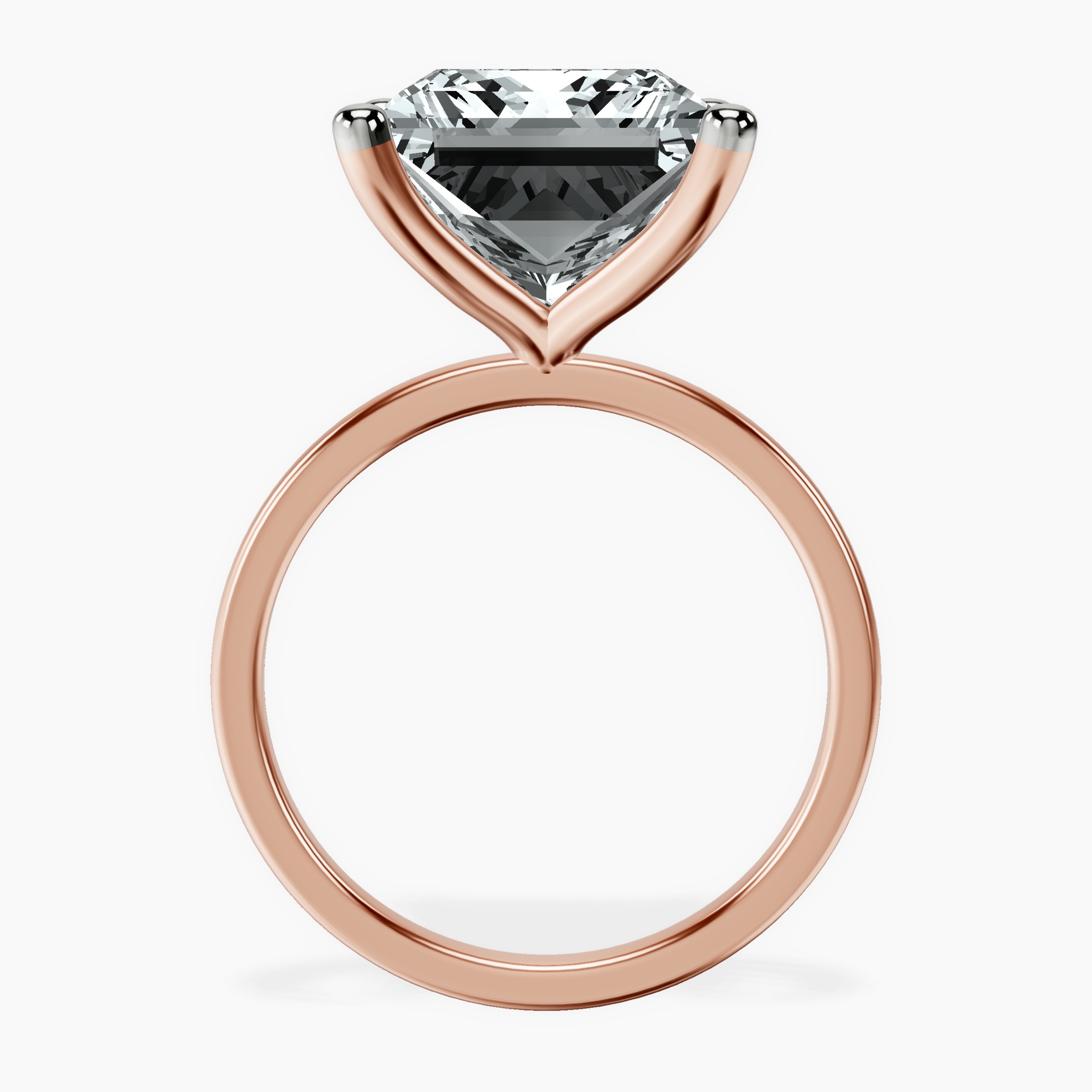 14kt Rose Gold Four Prong Solitaire 1.5mm Lab Diamond Ring side right image one