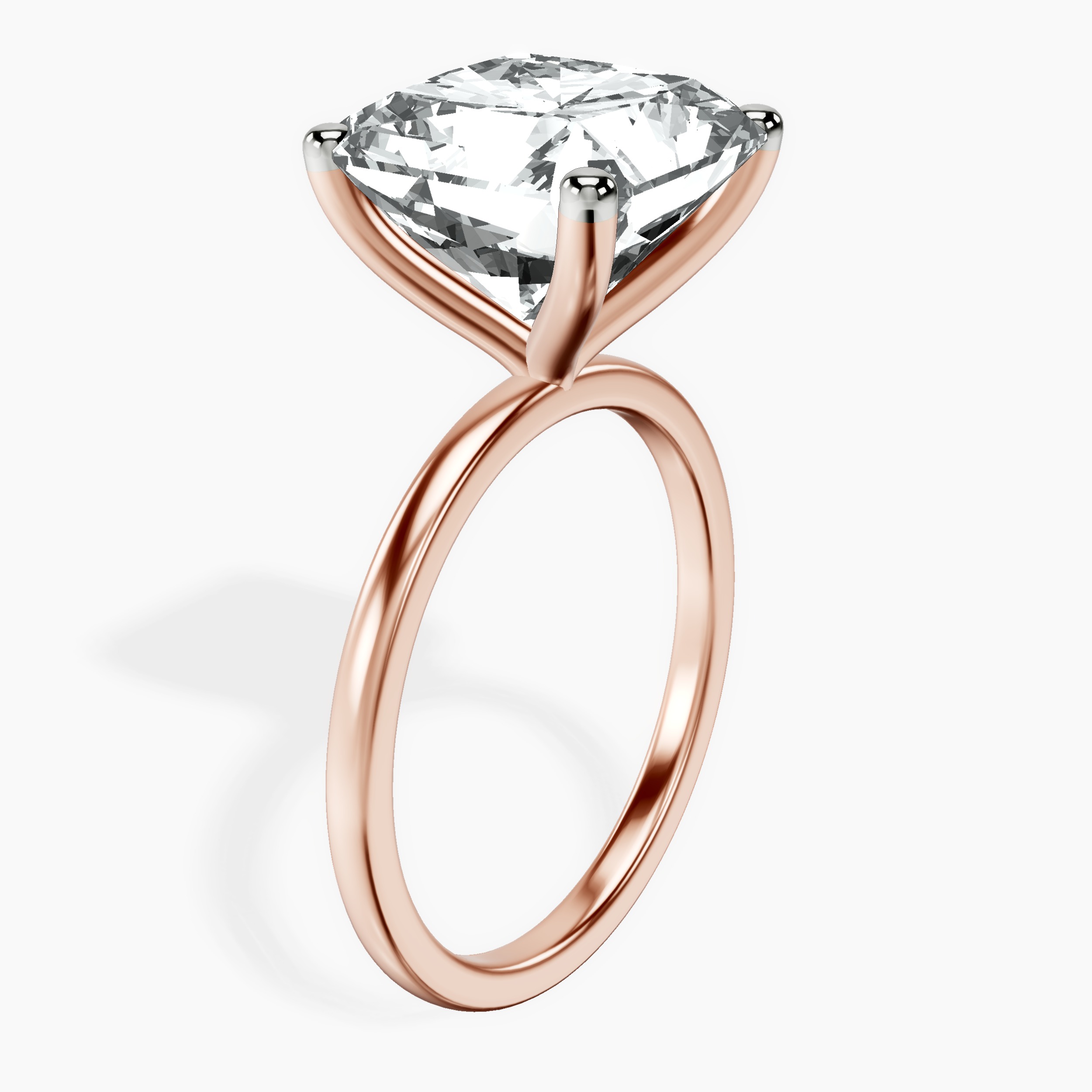 14kt Rose Gold Four Prong Solitaire 1.5mm Lab Diamond Ring standing product image one