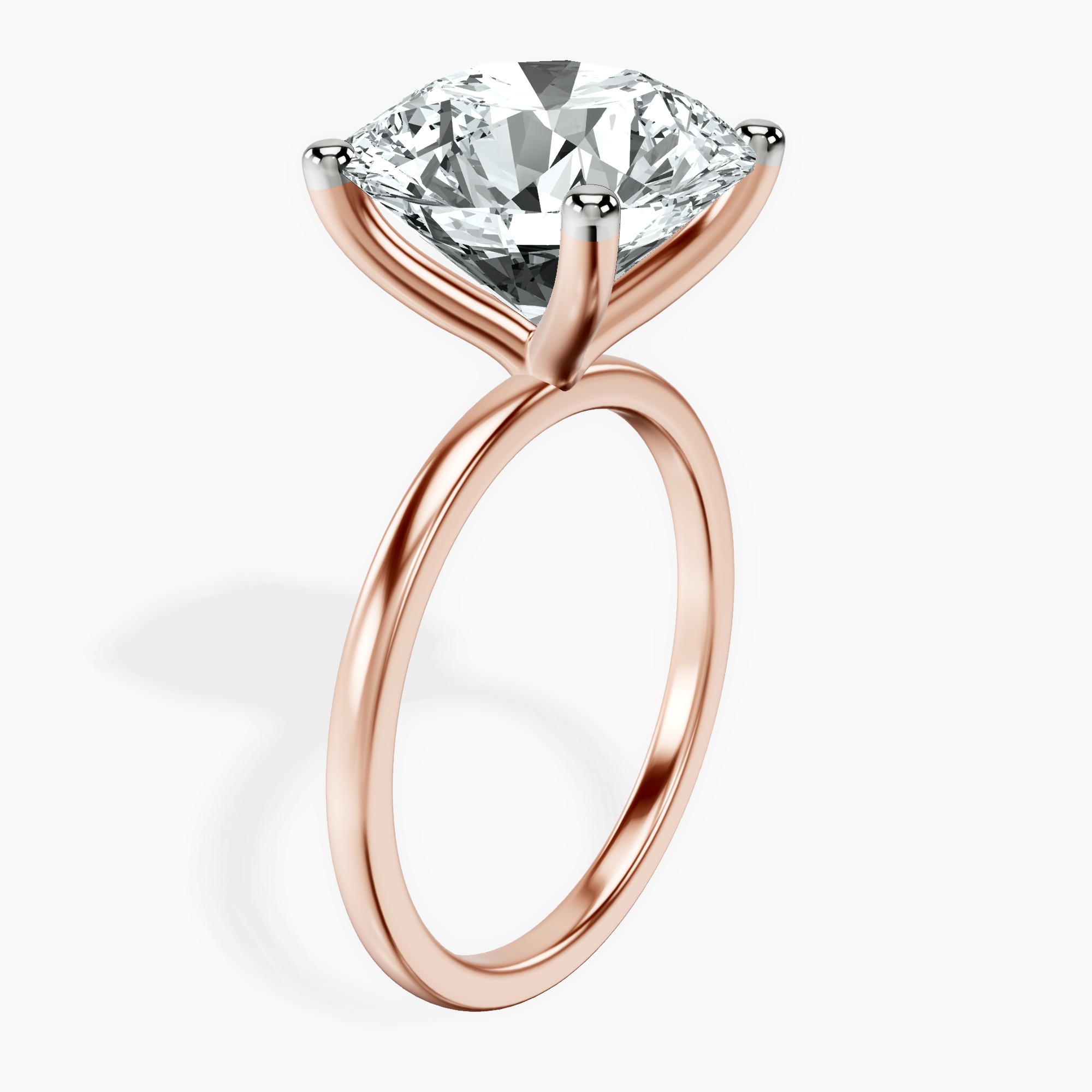 18kt Rose Gold Four Prong Solitaire 1.5mm Lab Diamond Ring standing product image one
