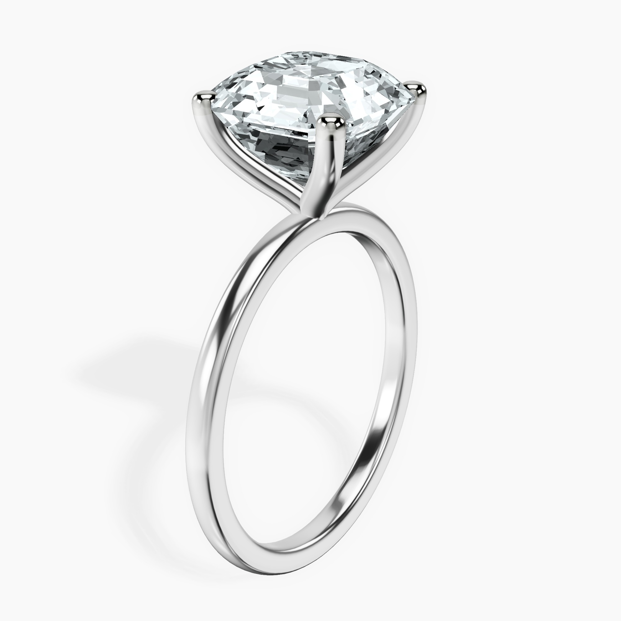 Platinum Four Prong Solitaire 1.5mm Lab Diamond Ring standing product image one