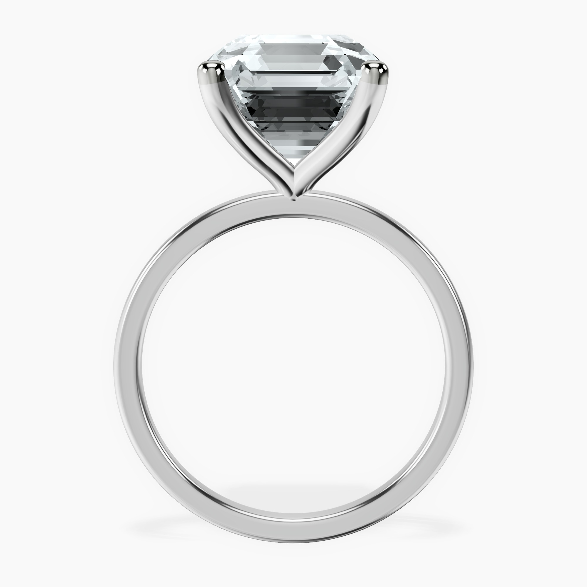 18kt White Gold Four Prong Solitaire 1.5mm Lab Diamond Ring side right image one