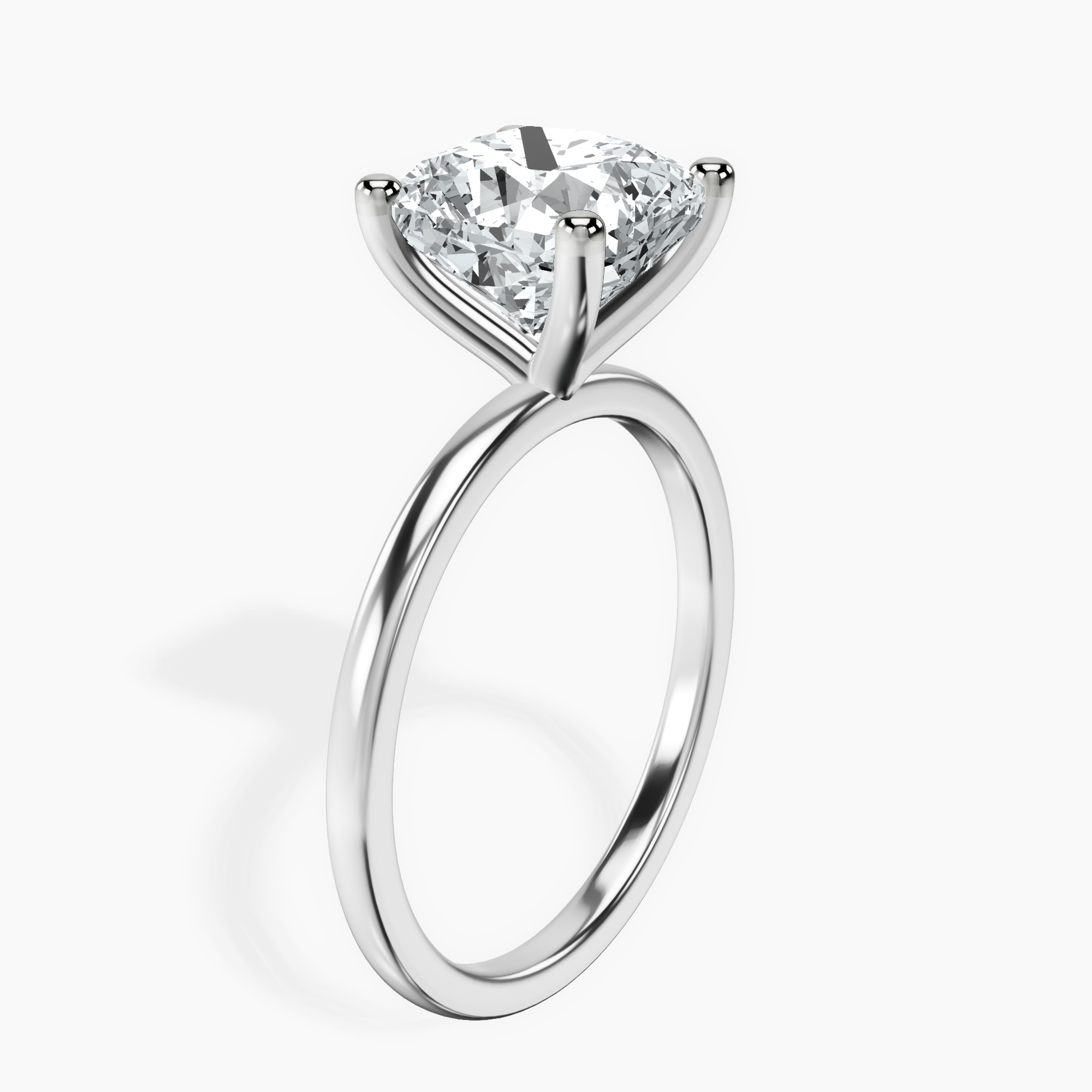 Platinum Four Prong Solitaire 1.5mm Lab Diamond Ring standing product image one