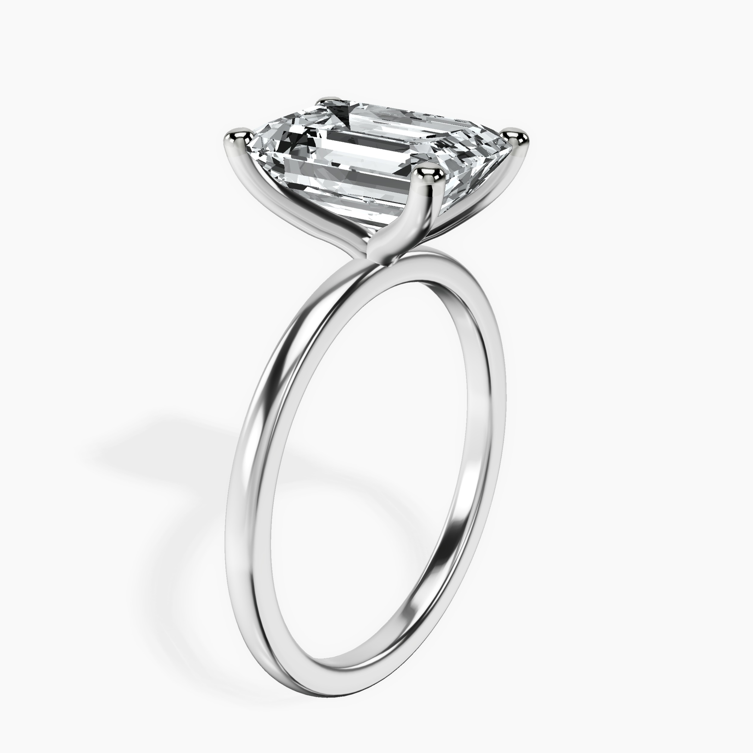 14kt White Gold Four Prong Solitaire 1.5mm Lab Diamond Ring standing product image one