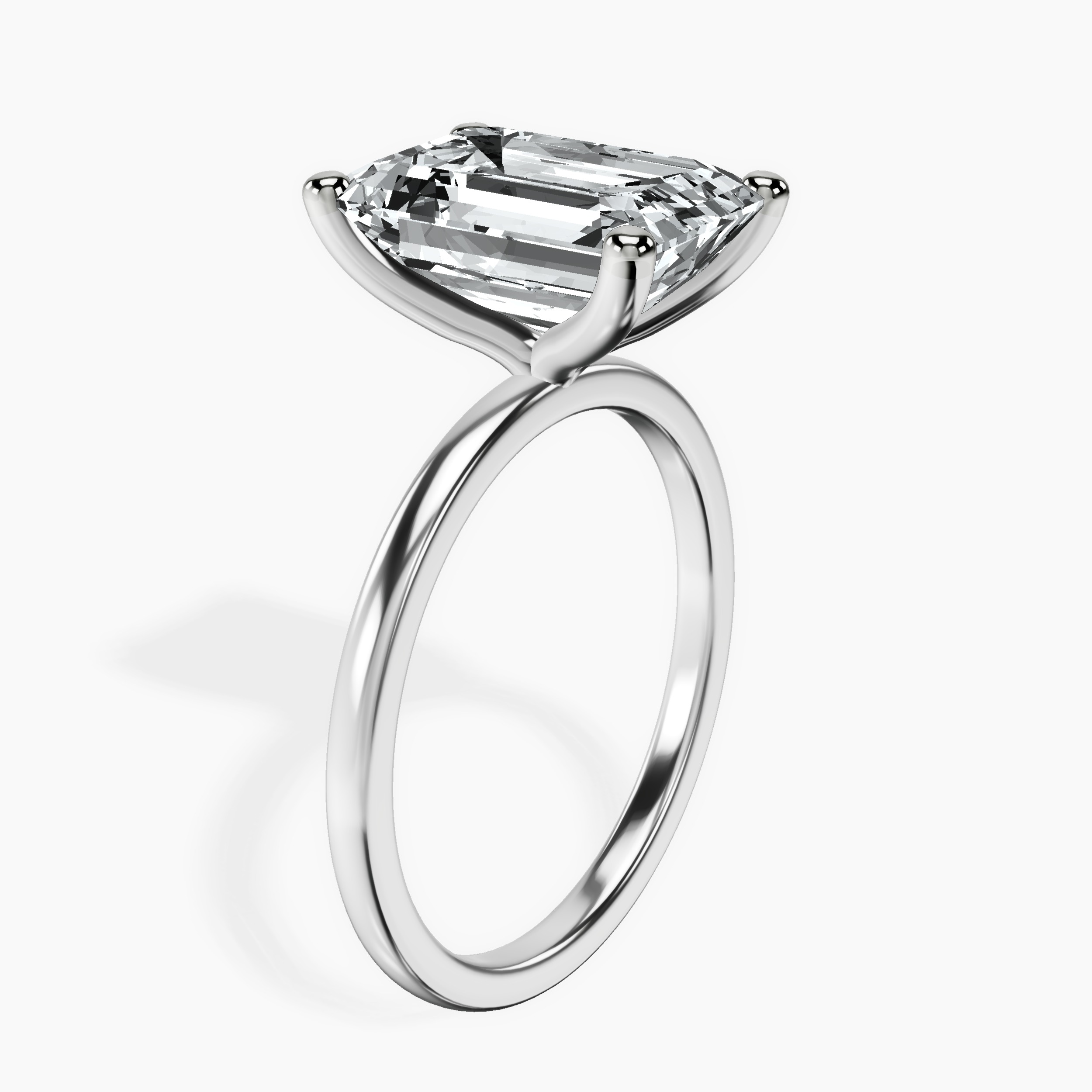 10kt White Gold Four Prong Solitaire 1.5mm Lab Diamond Ring standing product image one