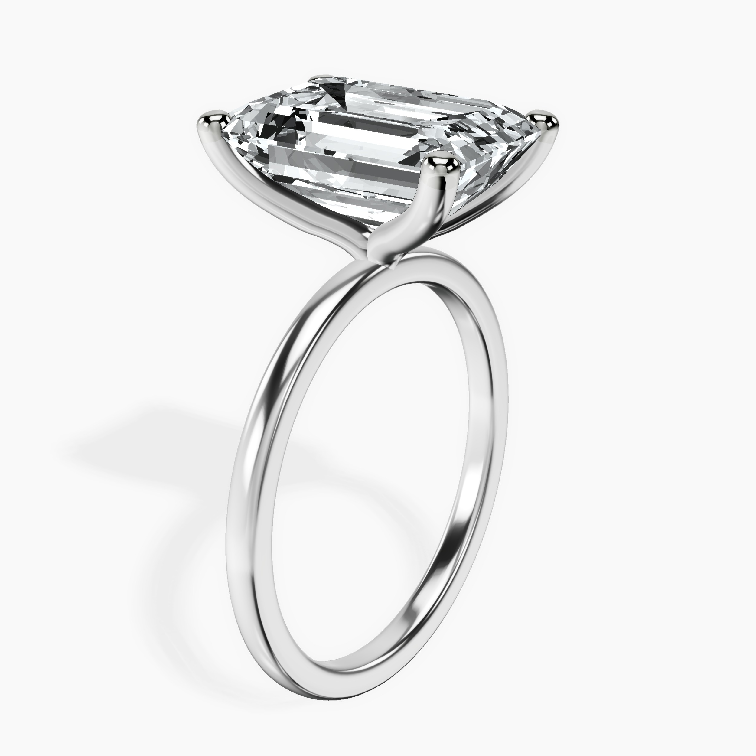 Platinum Four Prong Solitaire 1.5mm Lab Diamond Ring standing product image one