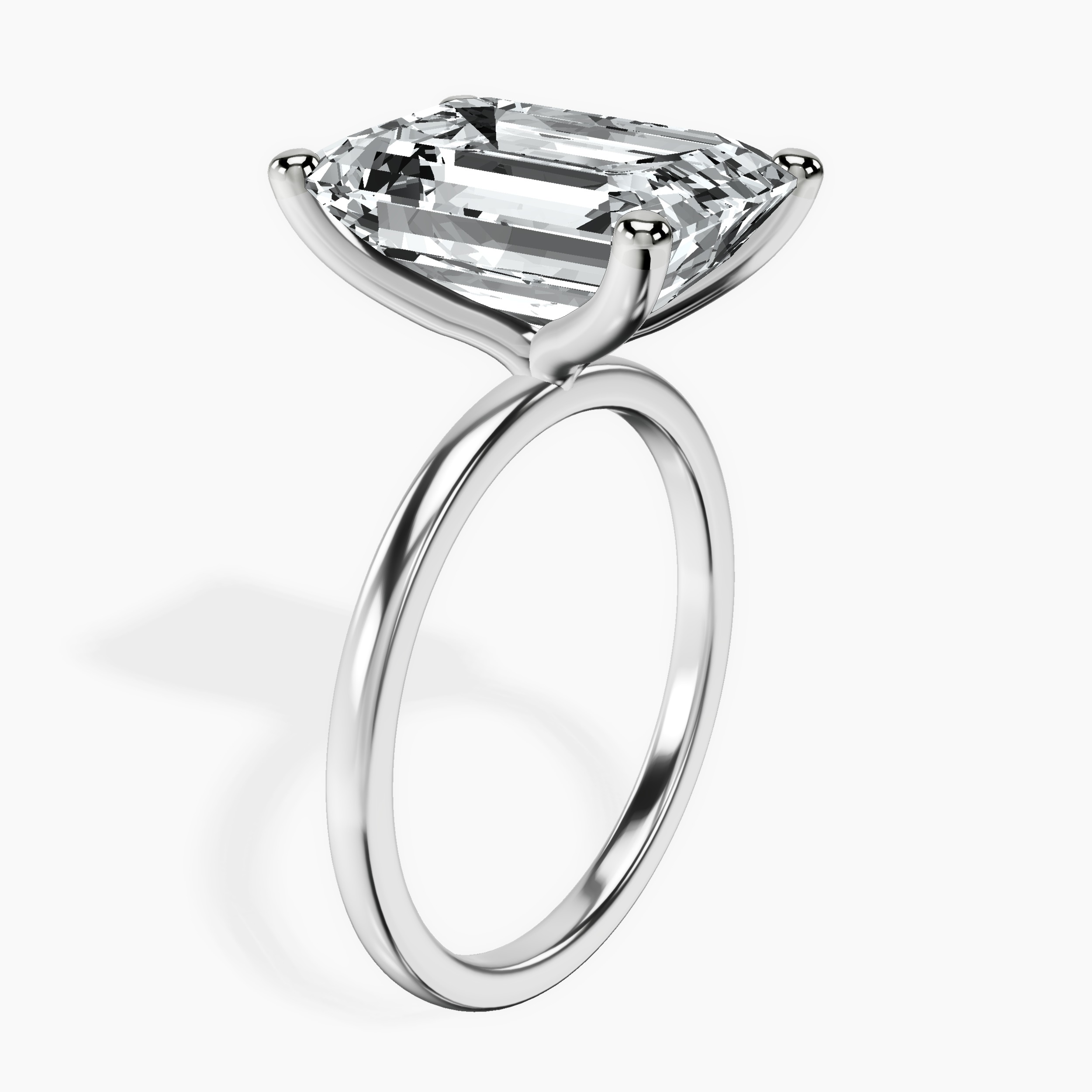 14kt White Gold Four Prong Solitaire 1.5mm Lab Diamond Ring standing product image one