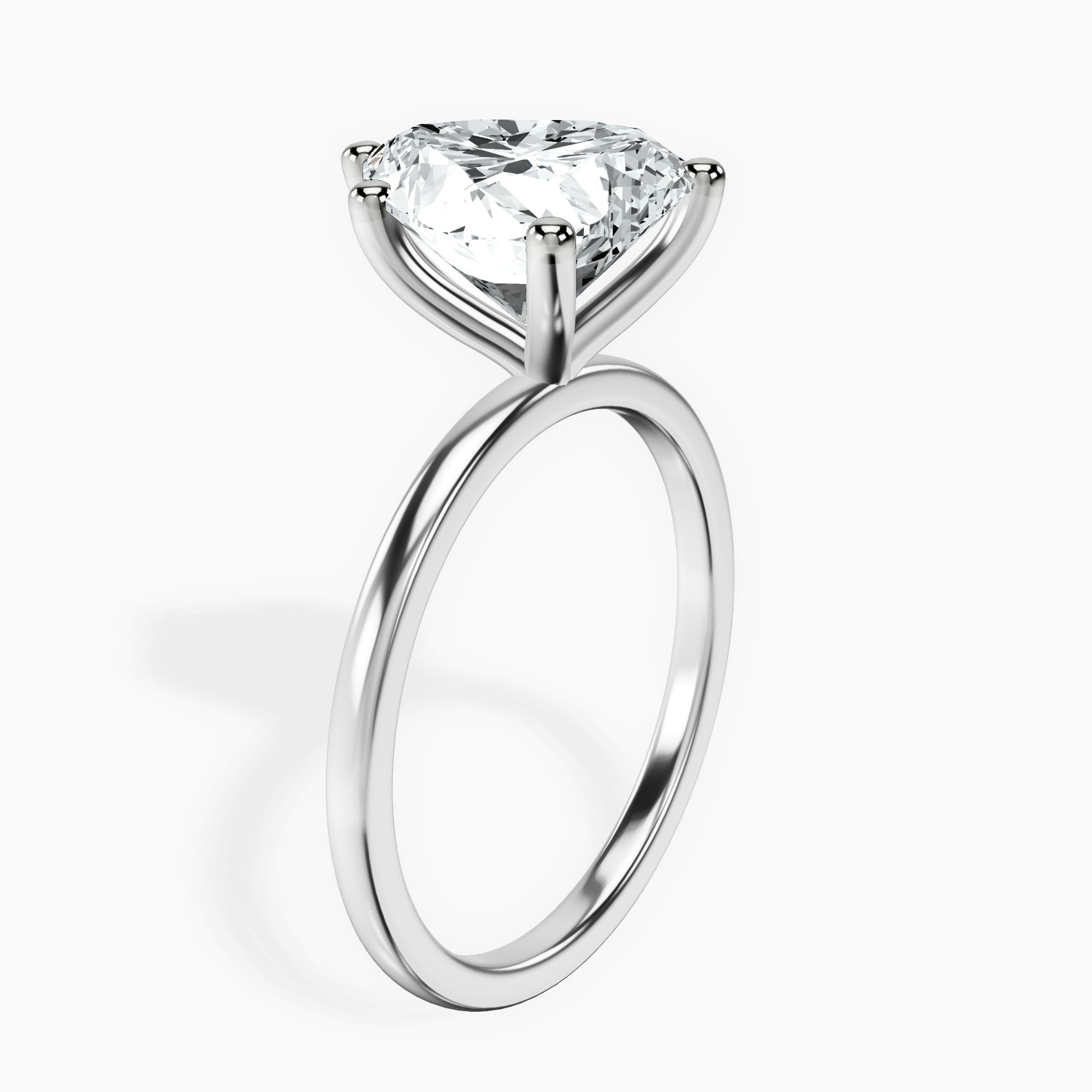 Platinum Four Prong Solitaire 1.5mm Lab Diamond Ring standing product image one