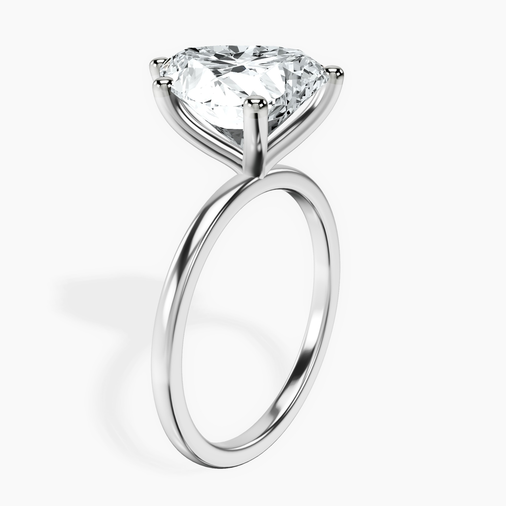 Platinum Four Prong Solitaire 1.5mm Lab Diamond Ring standing product image one