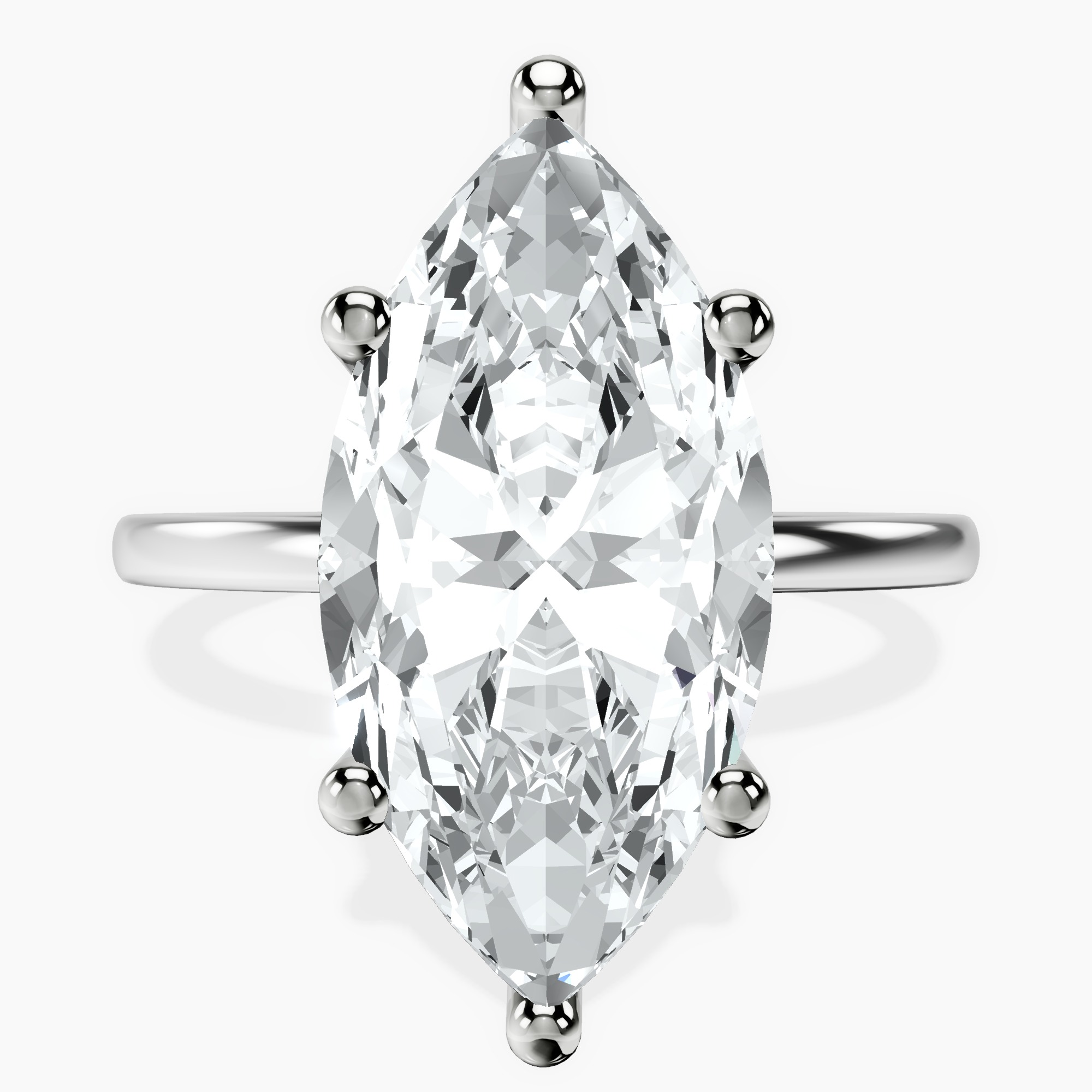Platinum Four Prong Solitaire 1.5mm Lab Diamond Ring front image