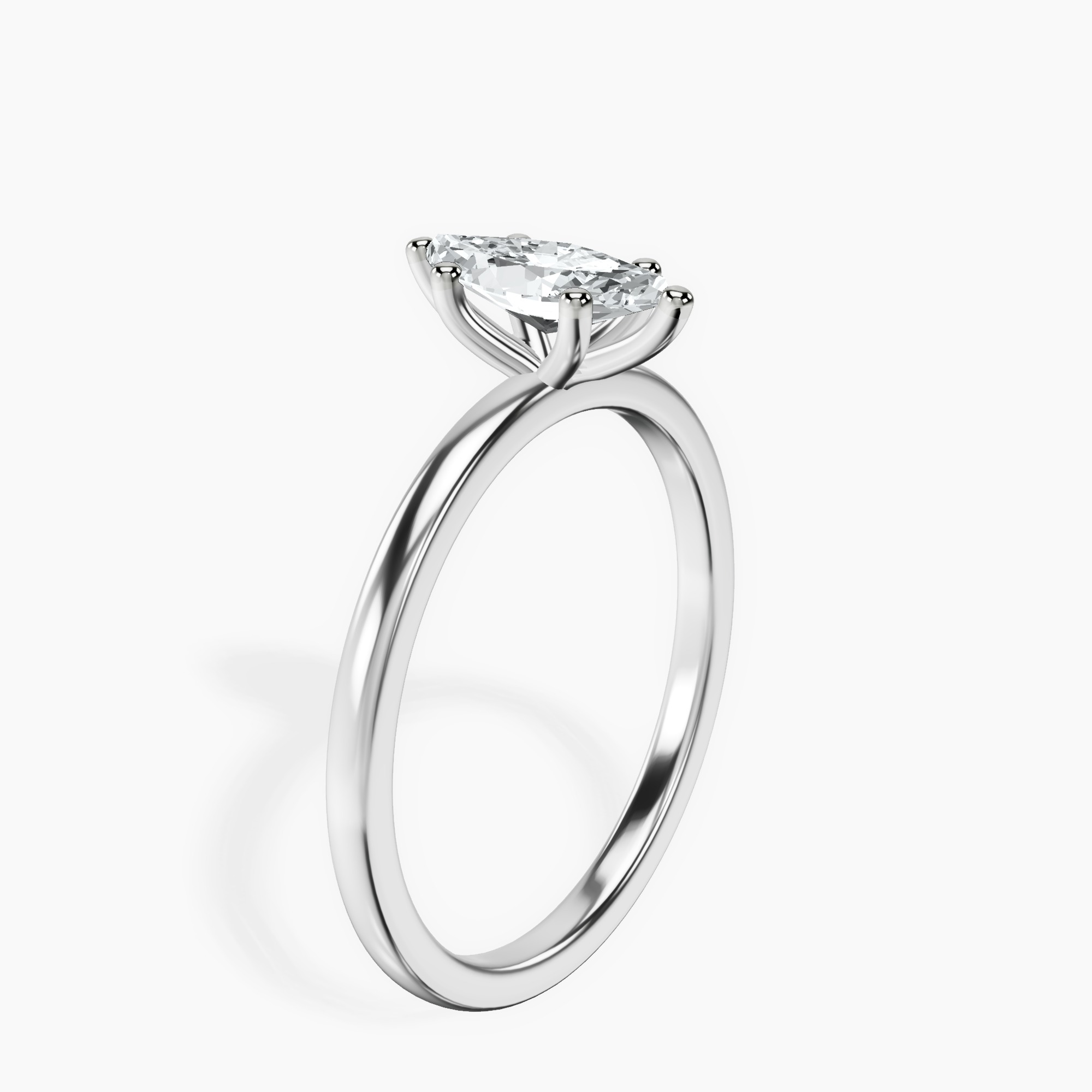 Platinum Four Prong Solitaire 1.5mm Lab Diamond Ring standing product image one