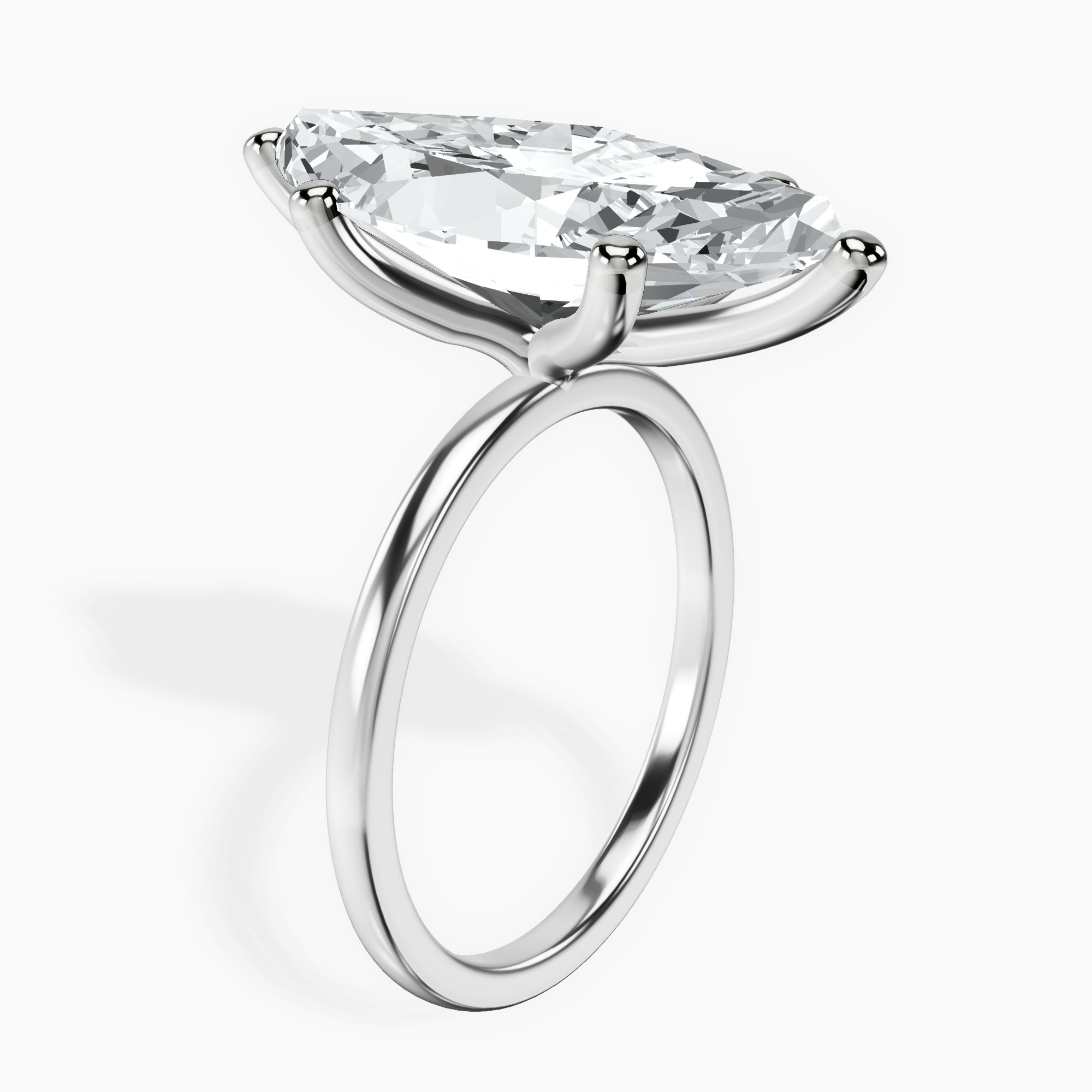 Platinum Four Prong Solitaire 1.5mm Lab Diamond Ring standing product image one