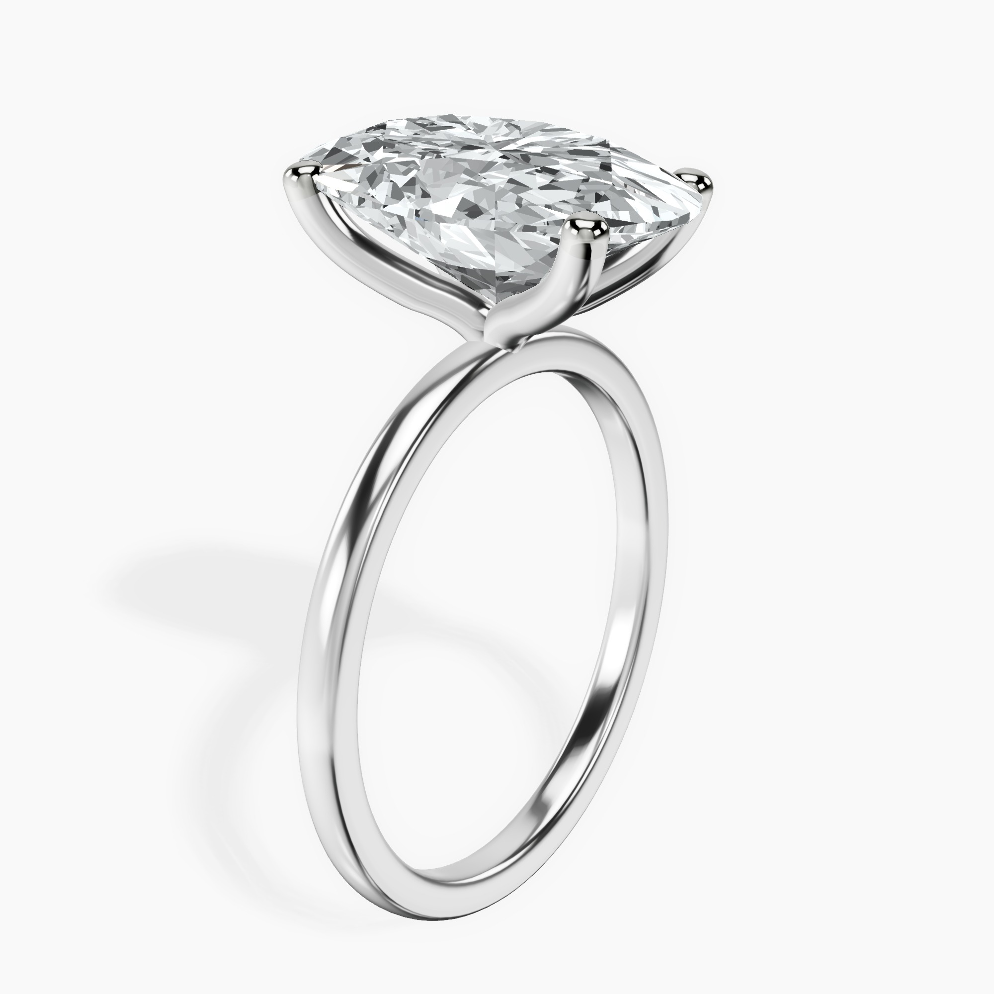 Platinum Four Prong Solitaire 1.5mm Lab Diamond Ring standing product image one