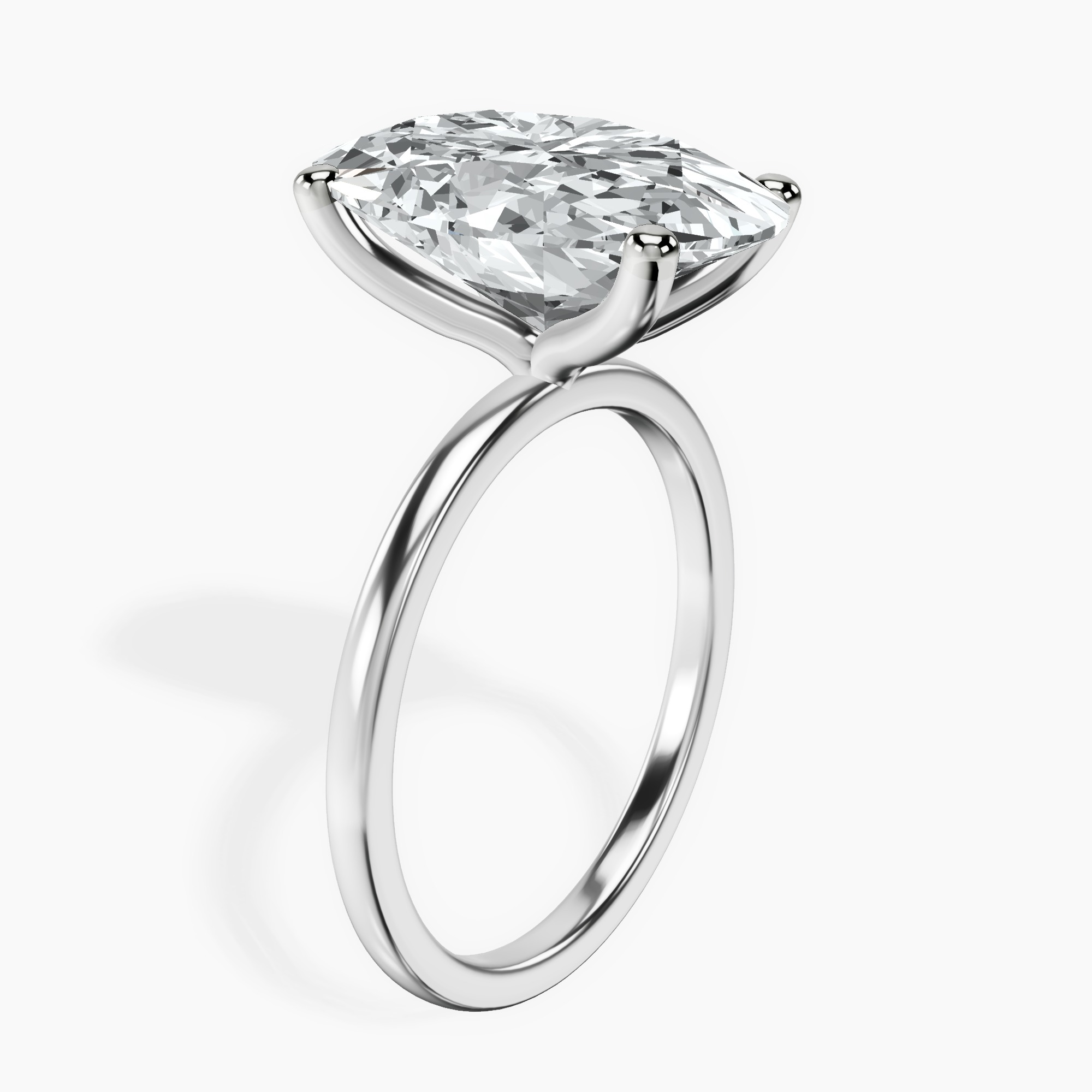 Platinum Four Prong Solitaire 1.5mm Lab Diamond Ring standing product image one
