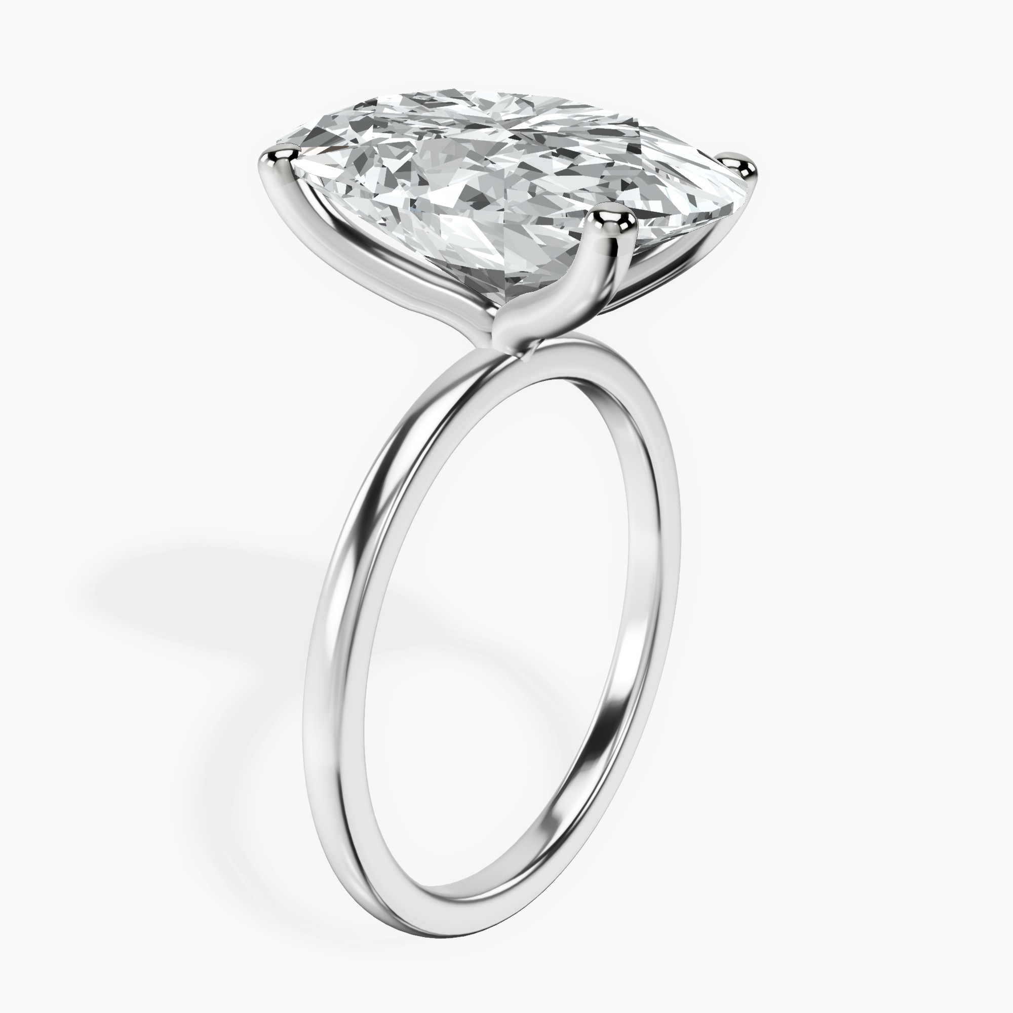 Platinum Four Prong Solitaire 1.5mm Lab Diamond Ring standing product image one