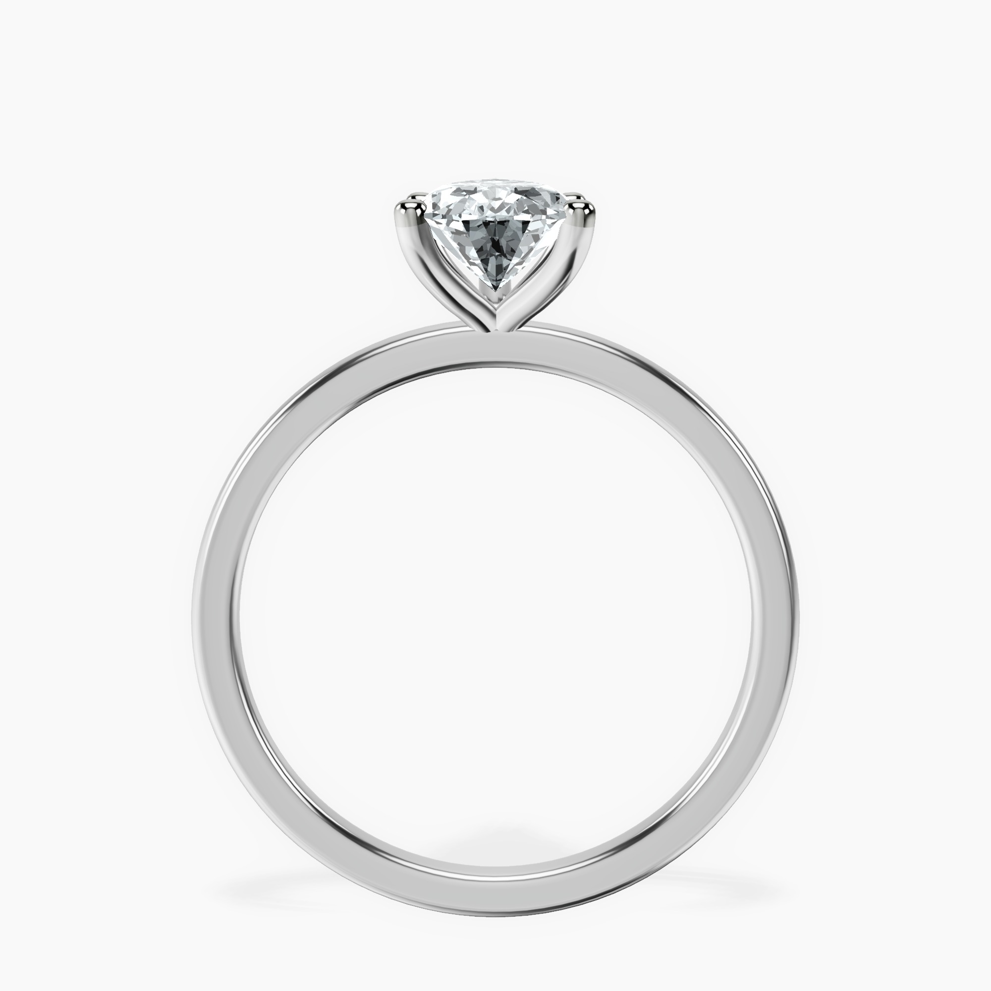 Platinum Four Prong Solitaire 1.5mm Lab Diamond Ring side right image one