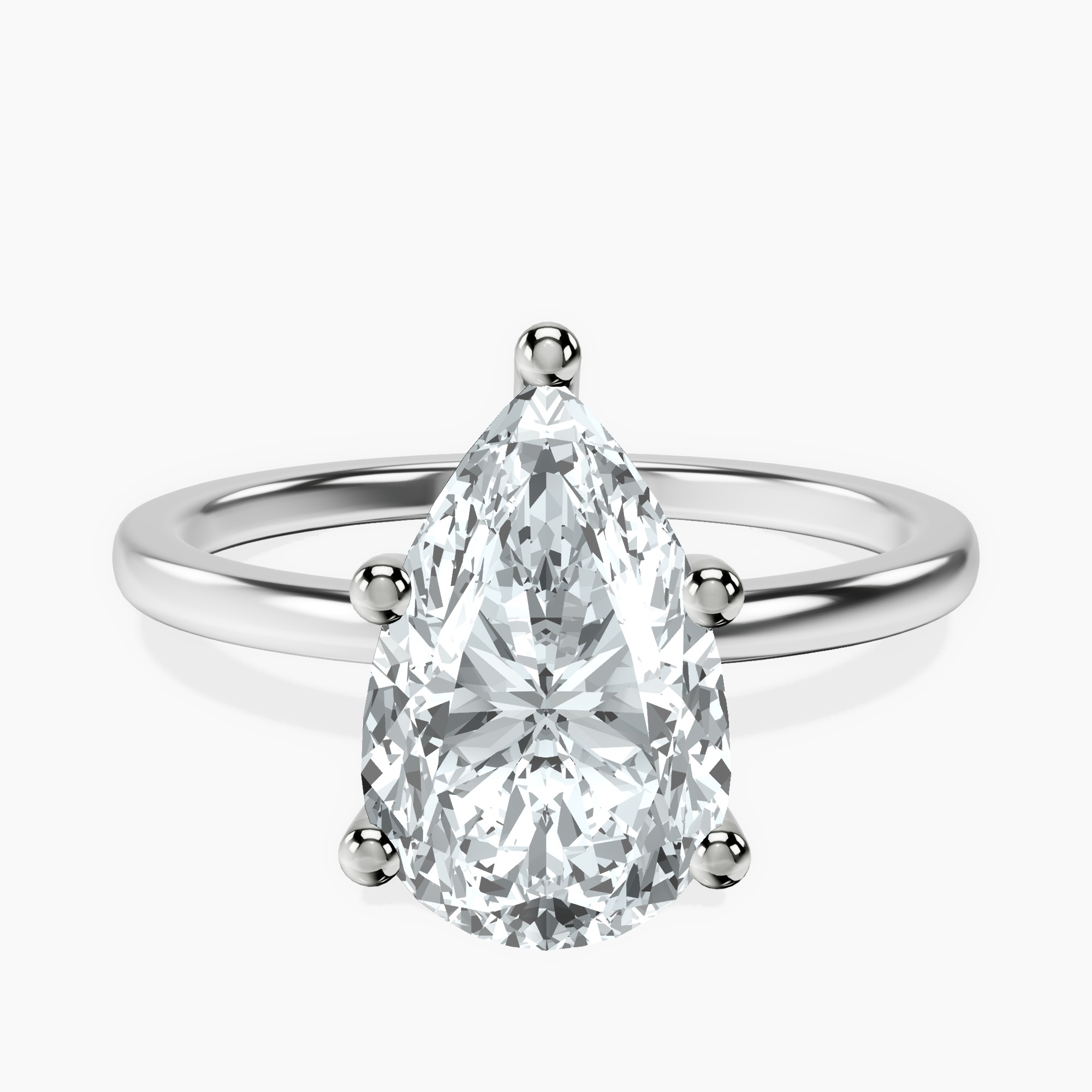 2.50 ct. pear Four Prong Ring in 10kt white gold rtr top