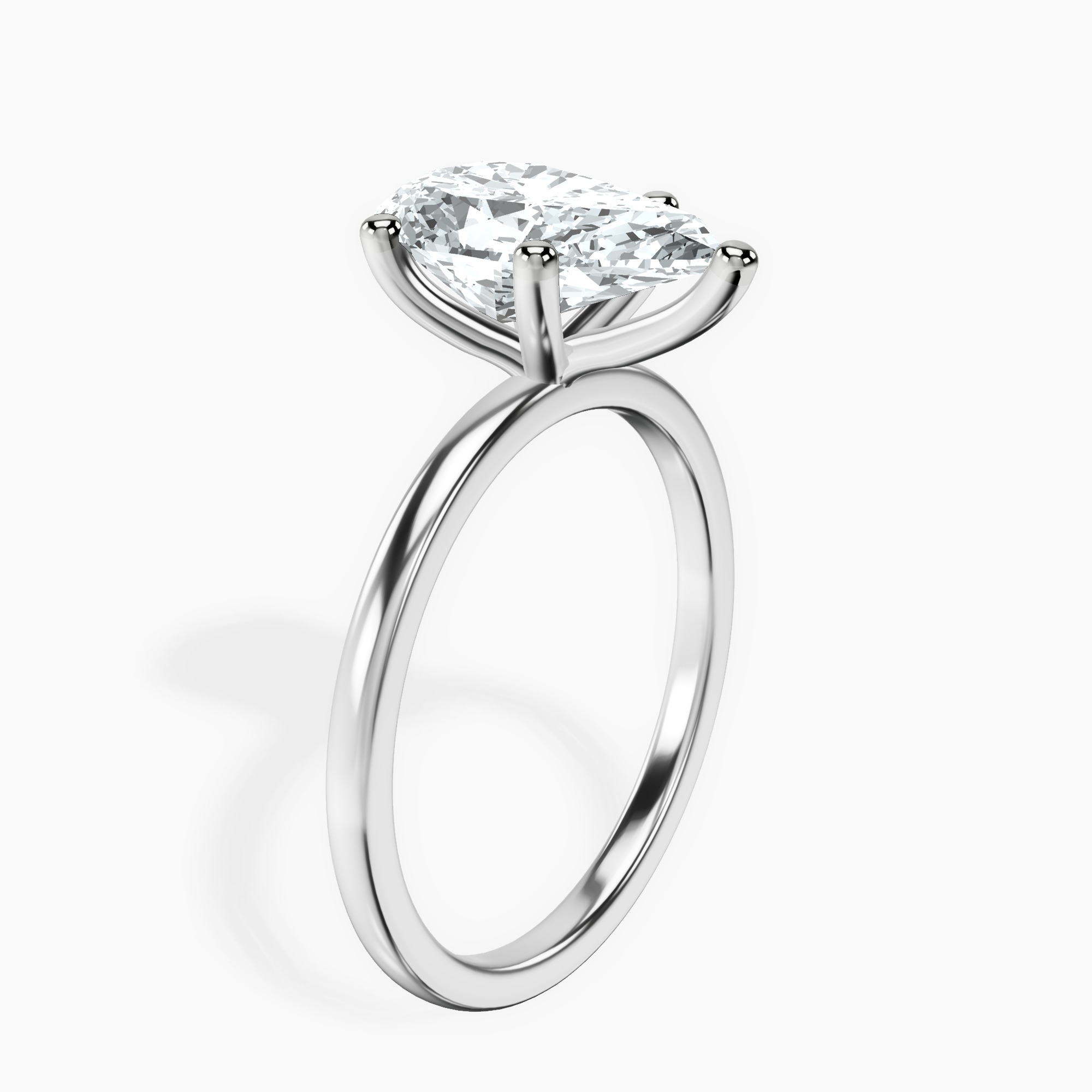 2.50 ct. pear Four Prong Ring in 10kt white gold standing product image one