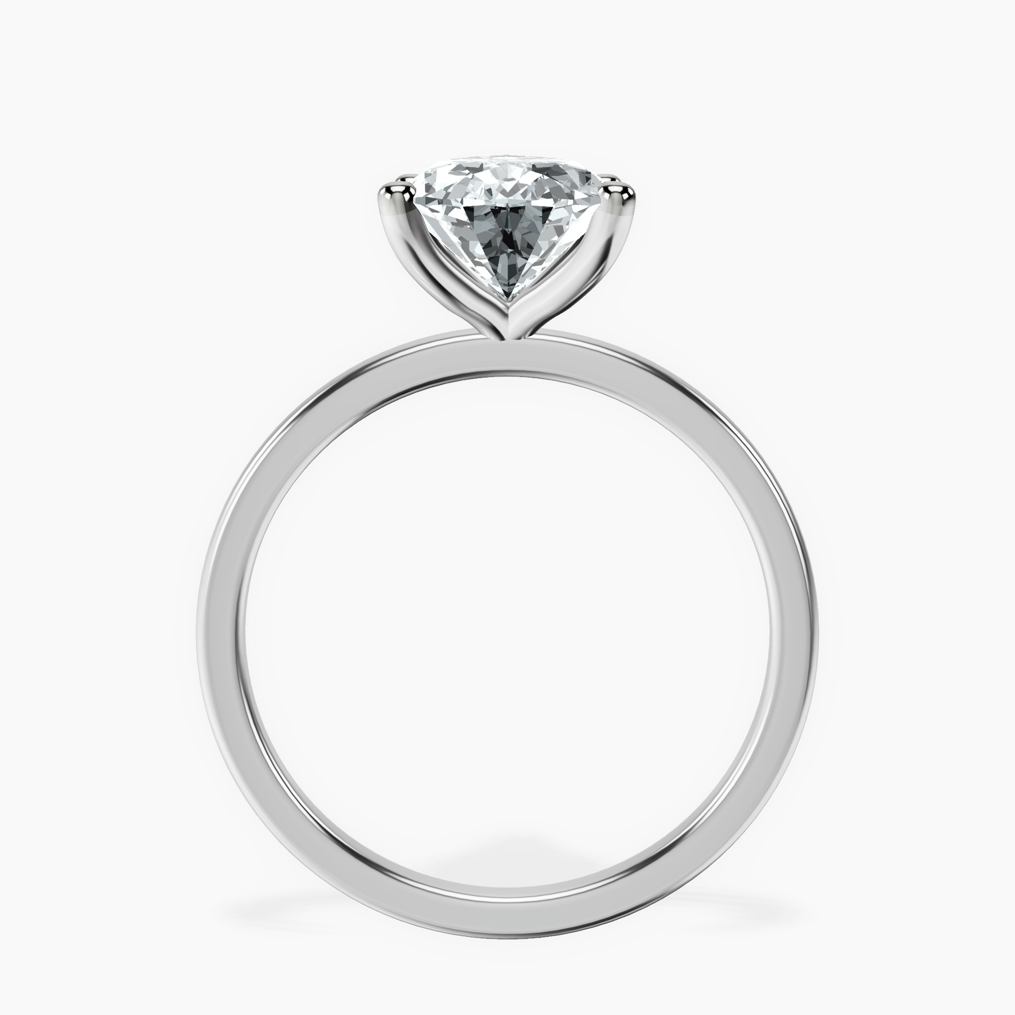 2.50 ct. pear Four Prong Ring in 10kt white gold side right image one