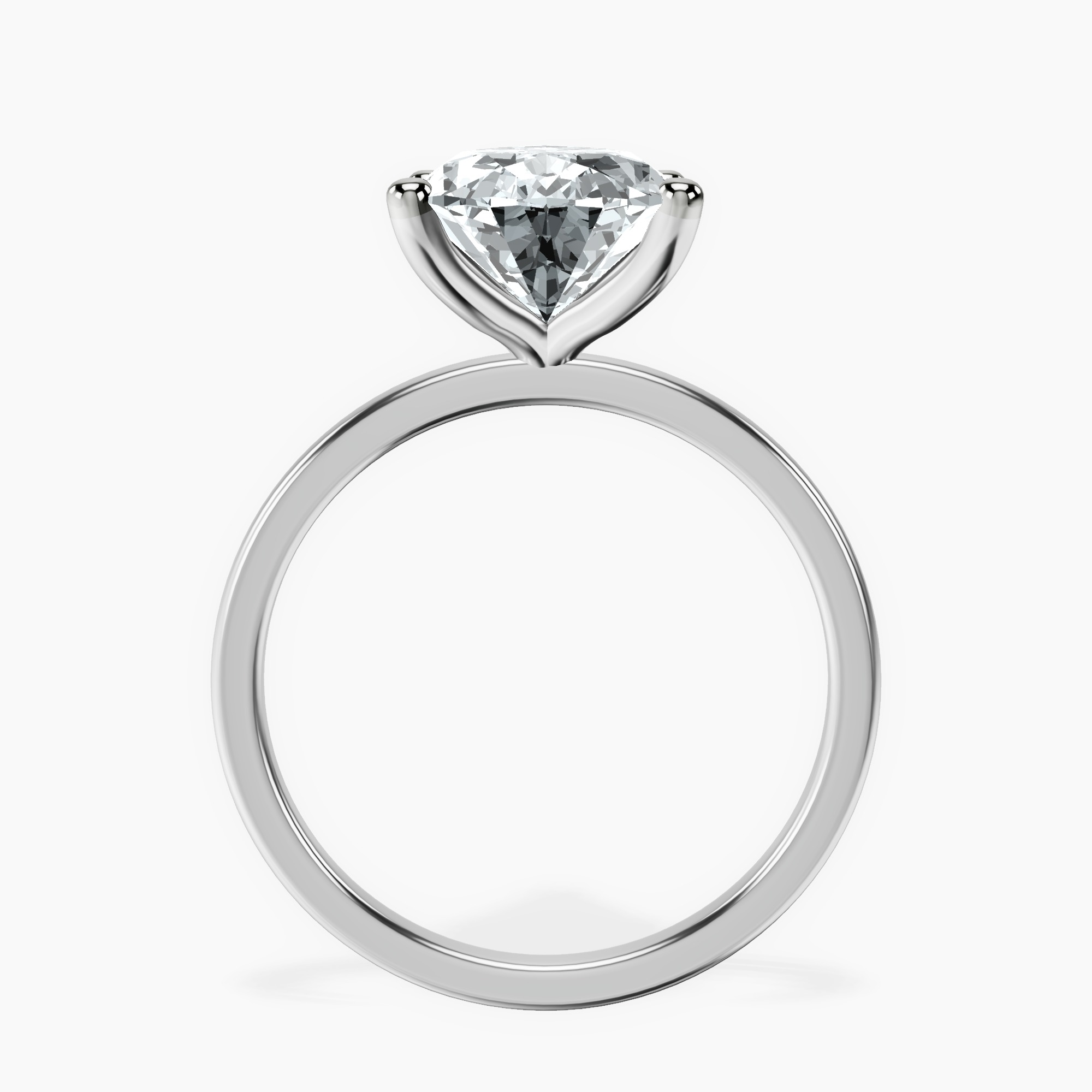 Platinum Four Prong Solitaire 1.5mm Lab Diamond Ring side right image one