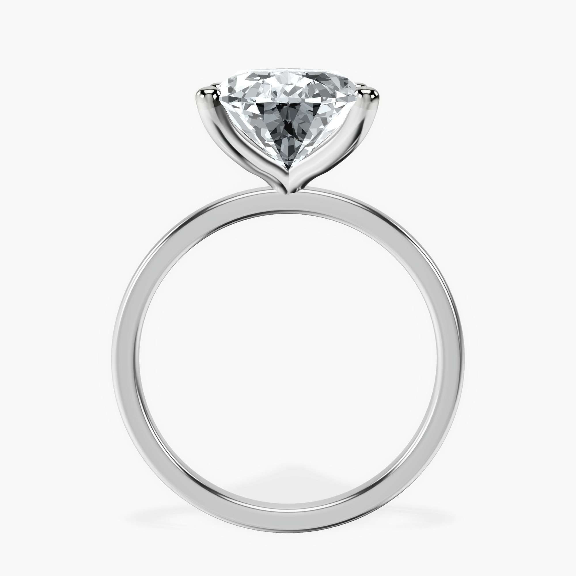 Platinum Four Prong Solitaire 1.5mm Lab Diamond Ring side right image one