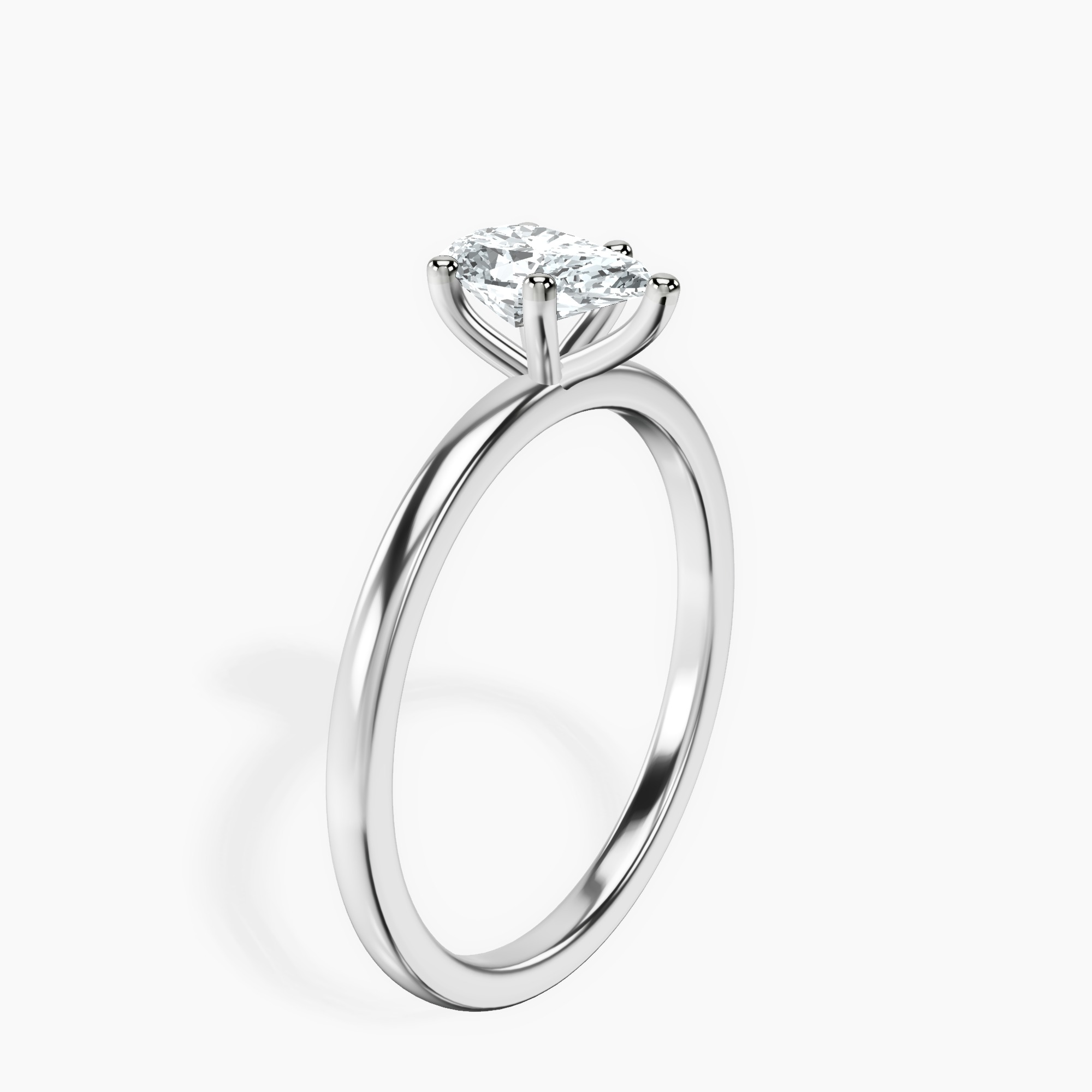 Platinum Four Prong Solitaire 1.5mm Lab Diamond Ring standing product image one