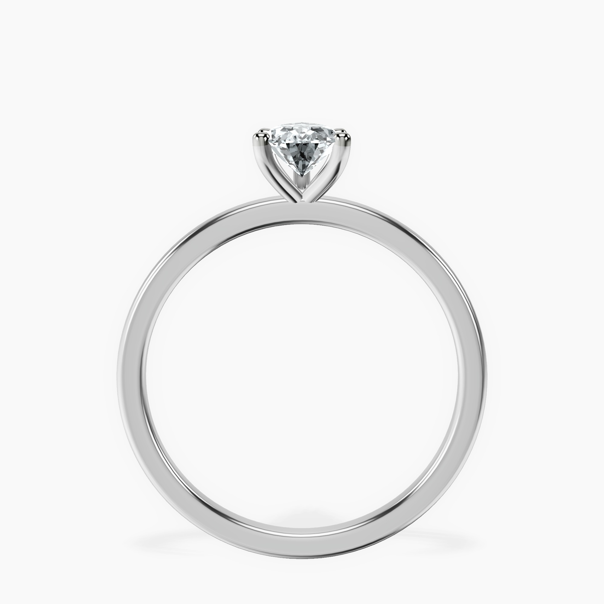Platinum Four Prong Solitaire 1.5mm Lab Diamond Ring side right image one