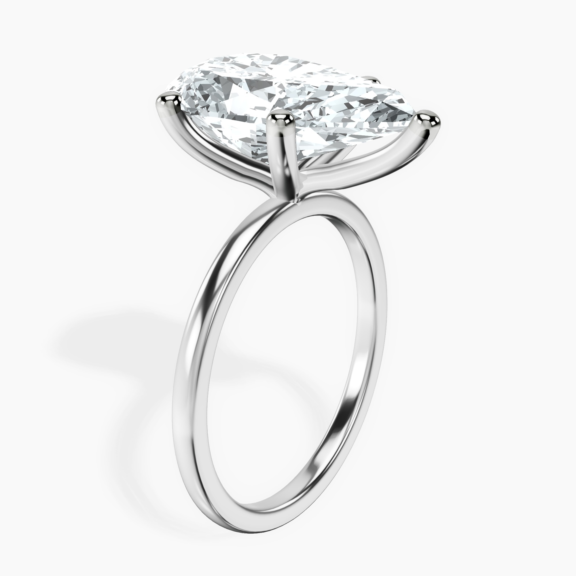 Platinum Four Prong Solitaire 1.5mm Lab Diamond Ring standing product image one