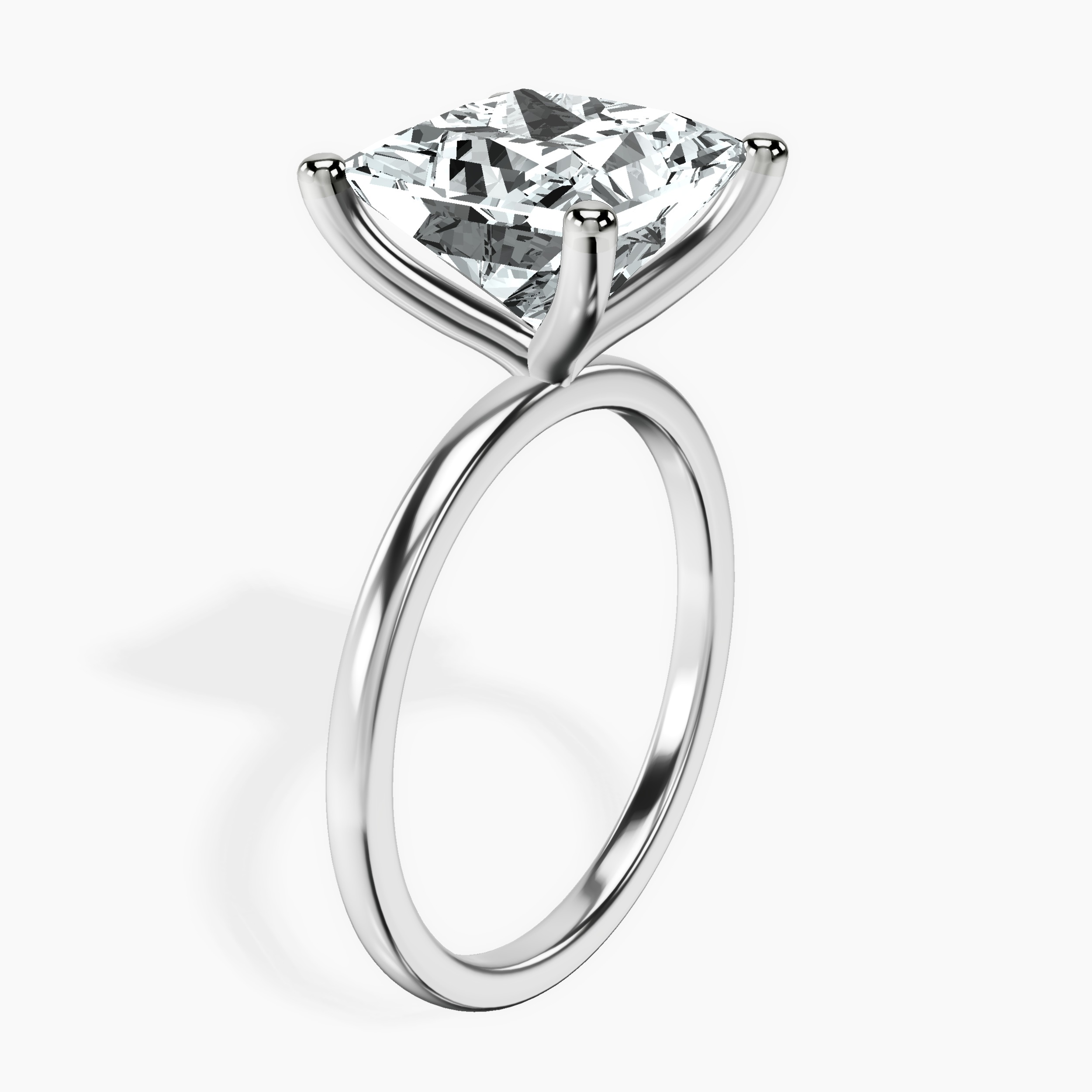 Platinum Four Prong Solitaire 1.5mm Lab Diamond Ring standing product image one