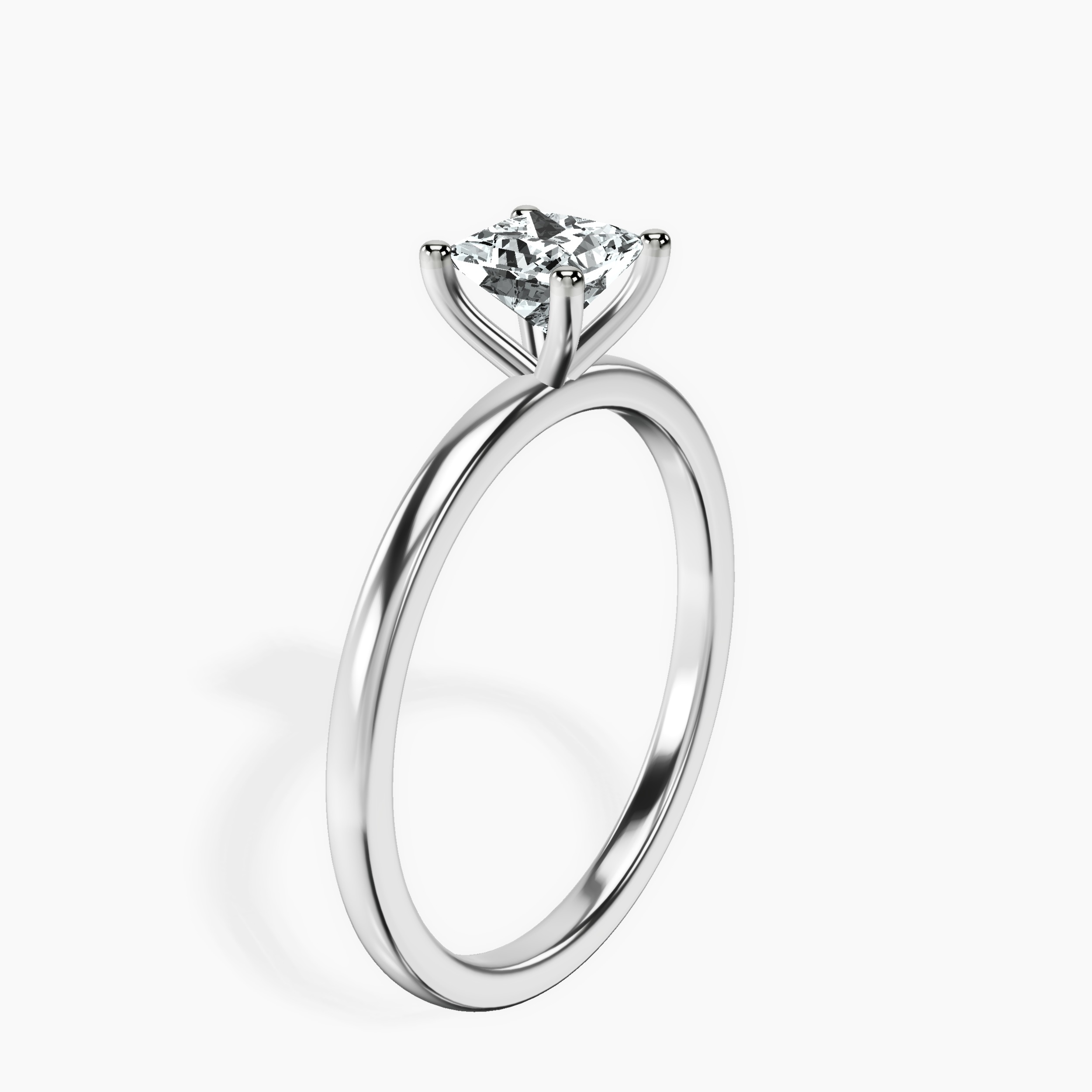 10kt White Gold Four Prong Solitaire 1.5mm Lab Diamond Ring standing product image one