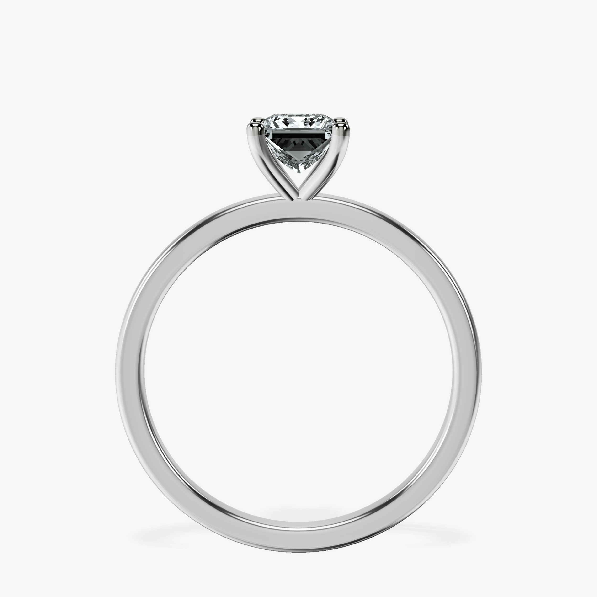 10kt White Gold Four Prong Solitaire 1.5mm Lab Diamond Ring side right image one