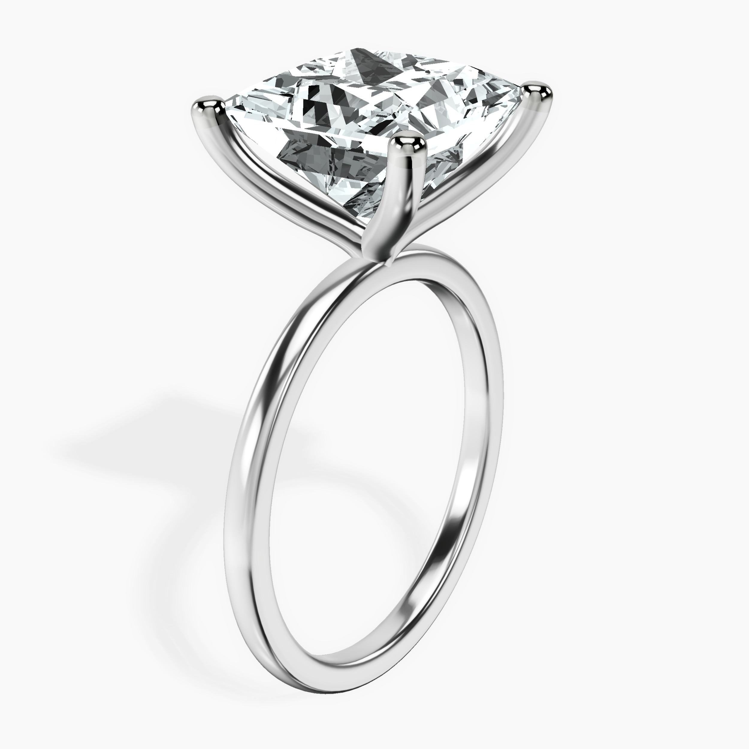 Platinum Four Prong Solitaire 1.5mm Lab Diamond Ring standing product image one