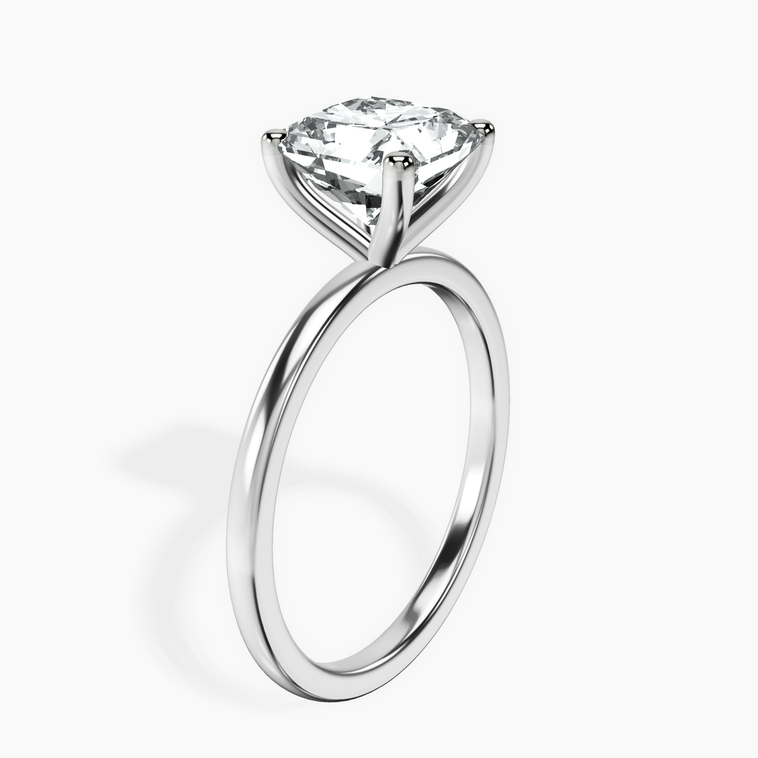 10kt White Gold Four Prong Solitaire 1.5mm Lab Diamond Ring standing product image one