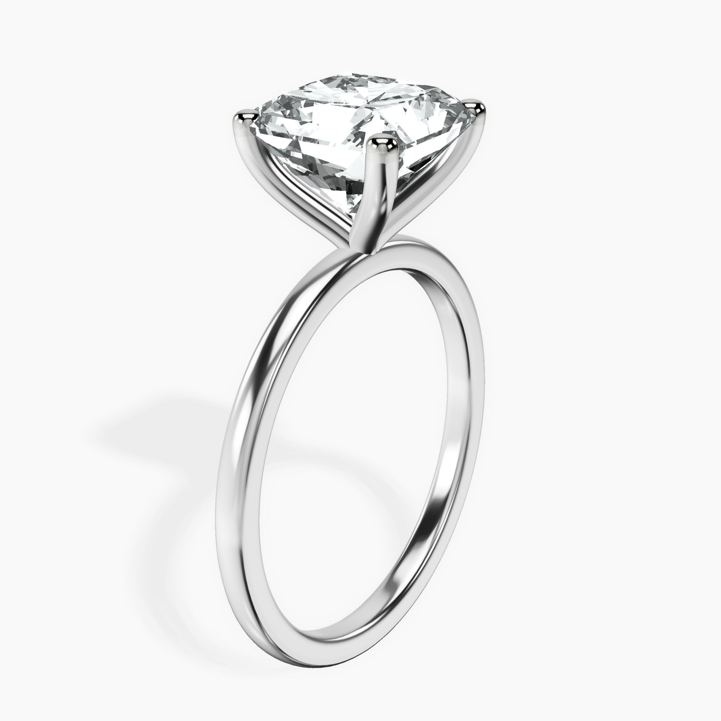 Platinum Four Prong Solitaire 1.5mm Lab Diamond Ring standing product image one