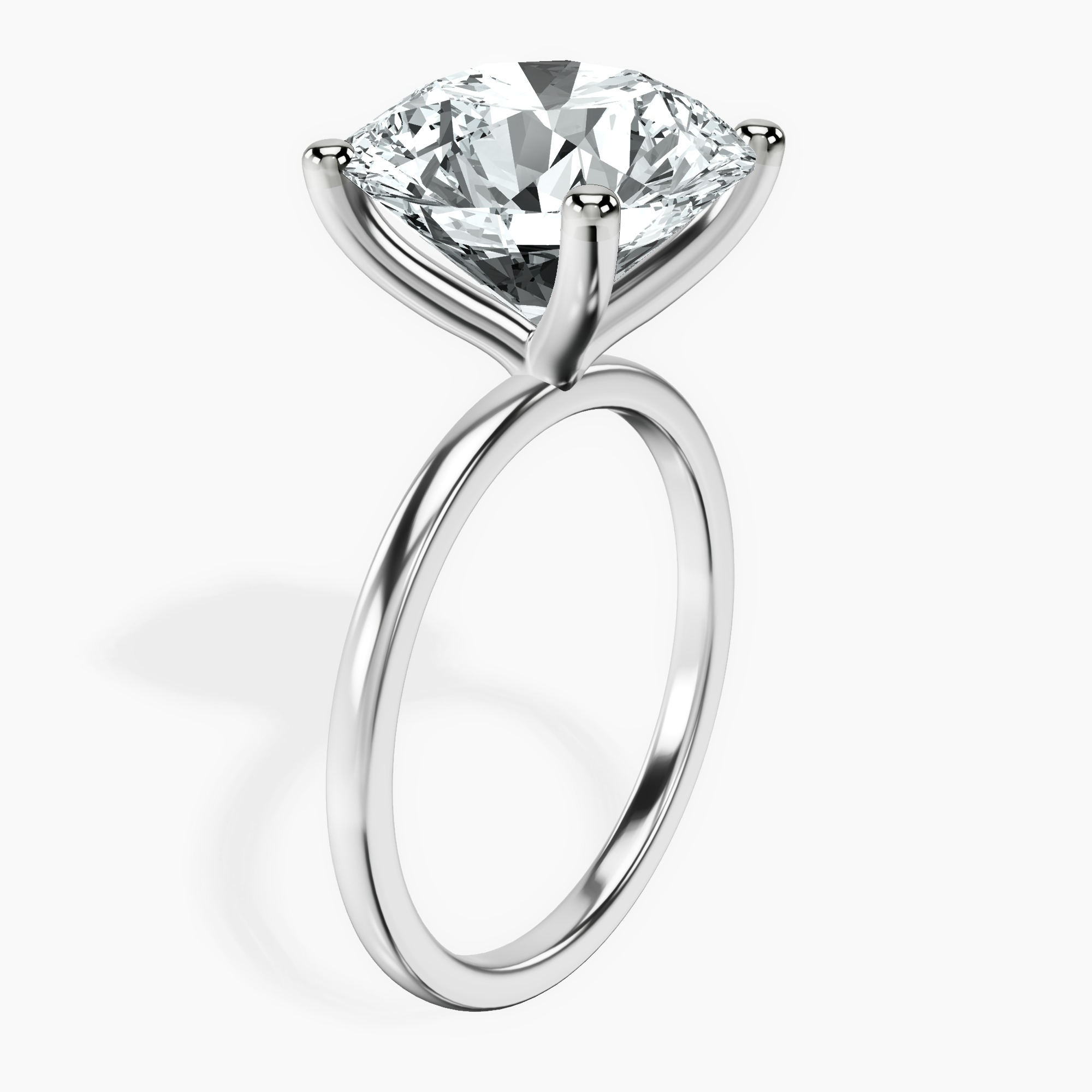 14kt White Gold Four Prong Solitaire 1.5mm Lab Diamond Ring standing product image one