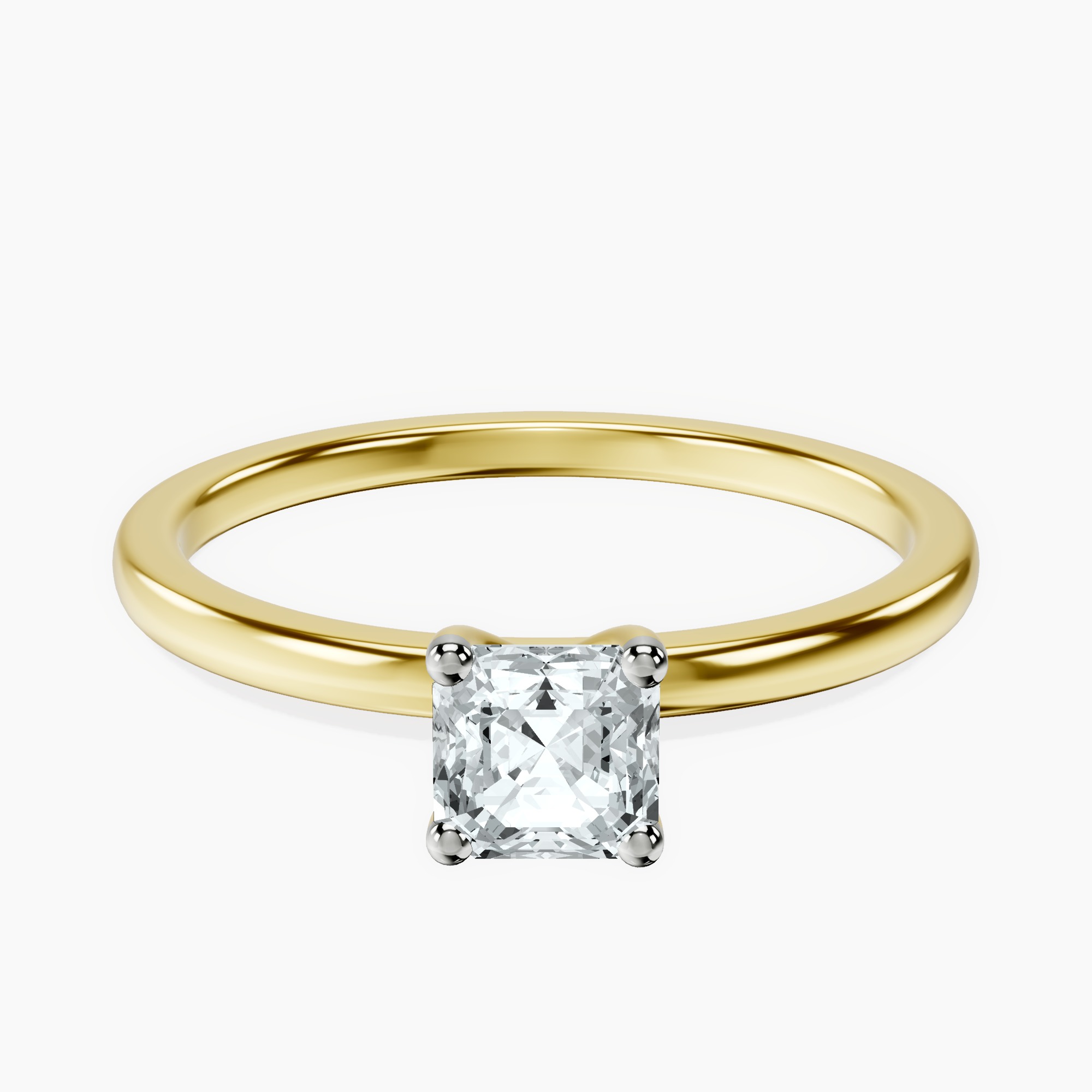 10kt Yellow Gold Four Prong Solitaire 1.5mm Lab Diamond Ring front image