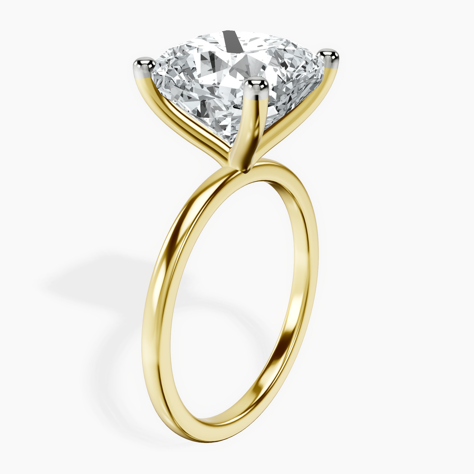 18kt Yellow Gold Four Prong Solitaire 1.5mm Lab Diamond Ring standing product image one