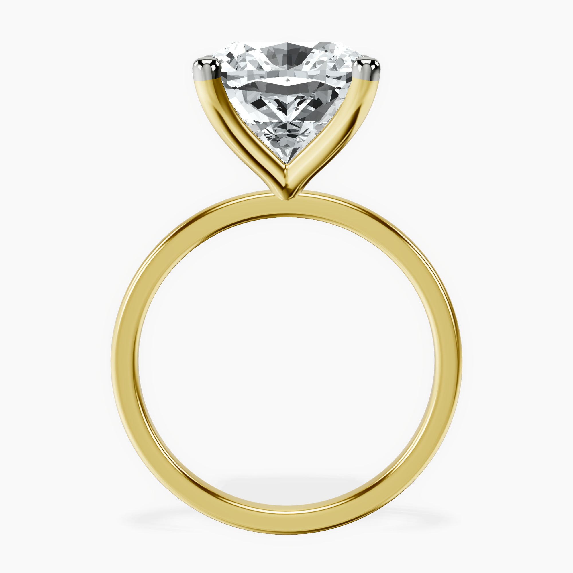 18kt Yellow Gold Four Prong Solitaire 1.5mm Lab Diamond Ring side right image one